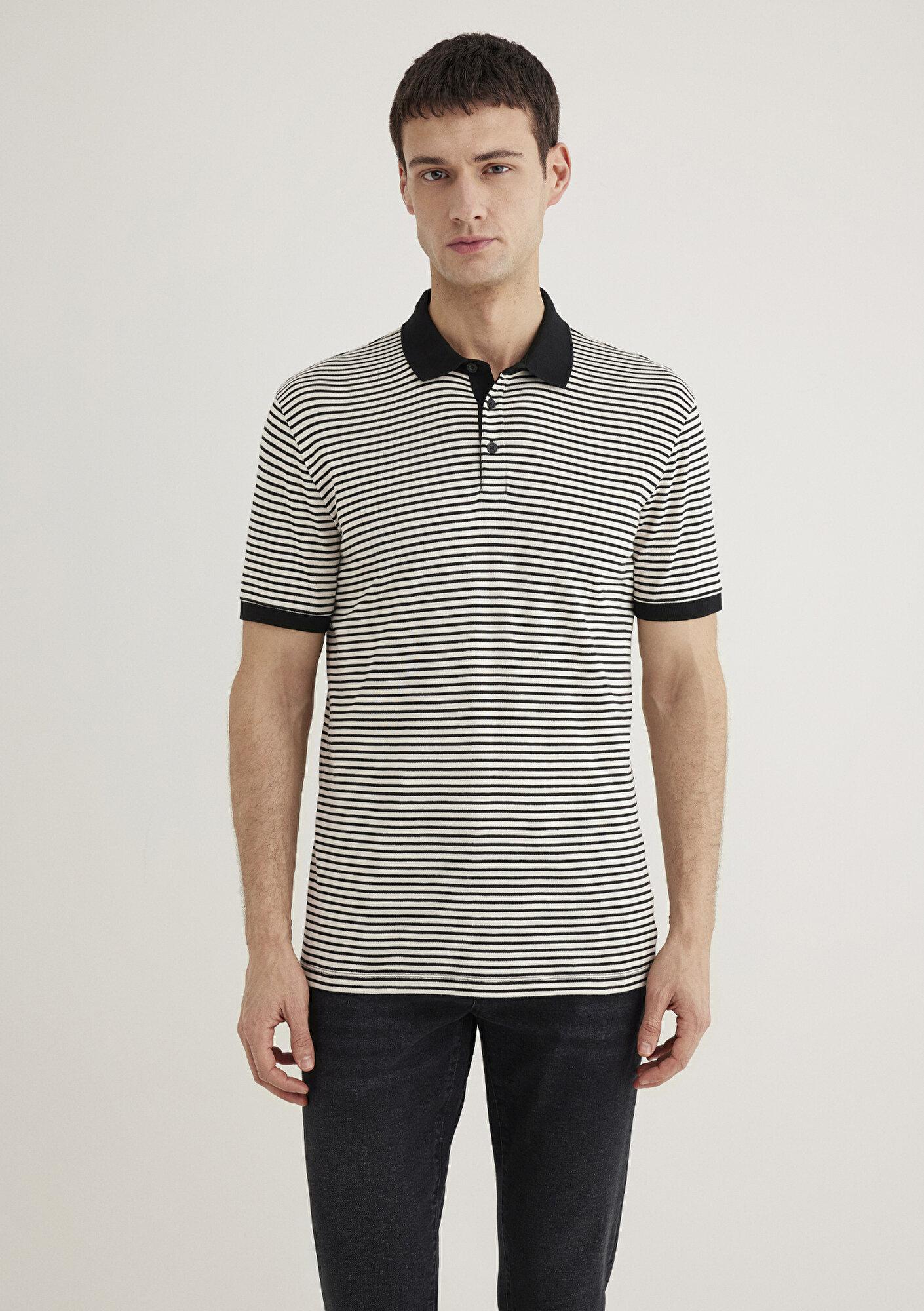 Mavi Mavi Black Çizgili Polo Tişört Slim Fit / Dar Kesim 0611843-70055