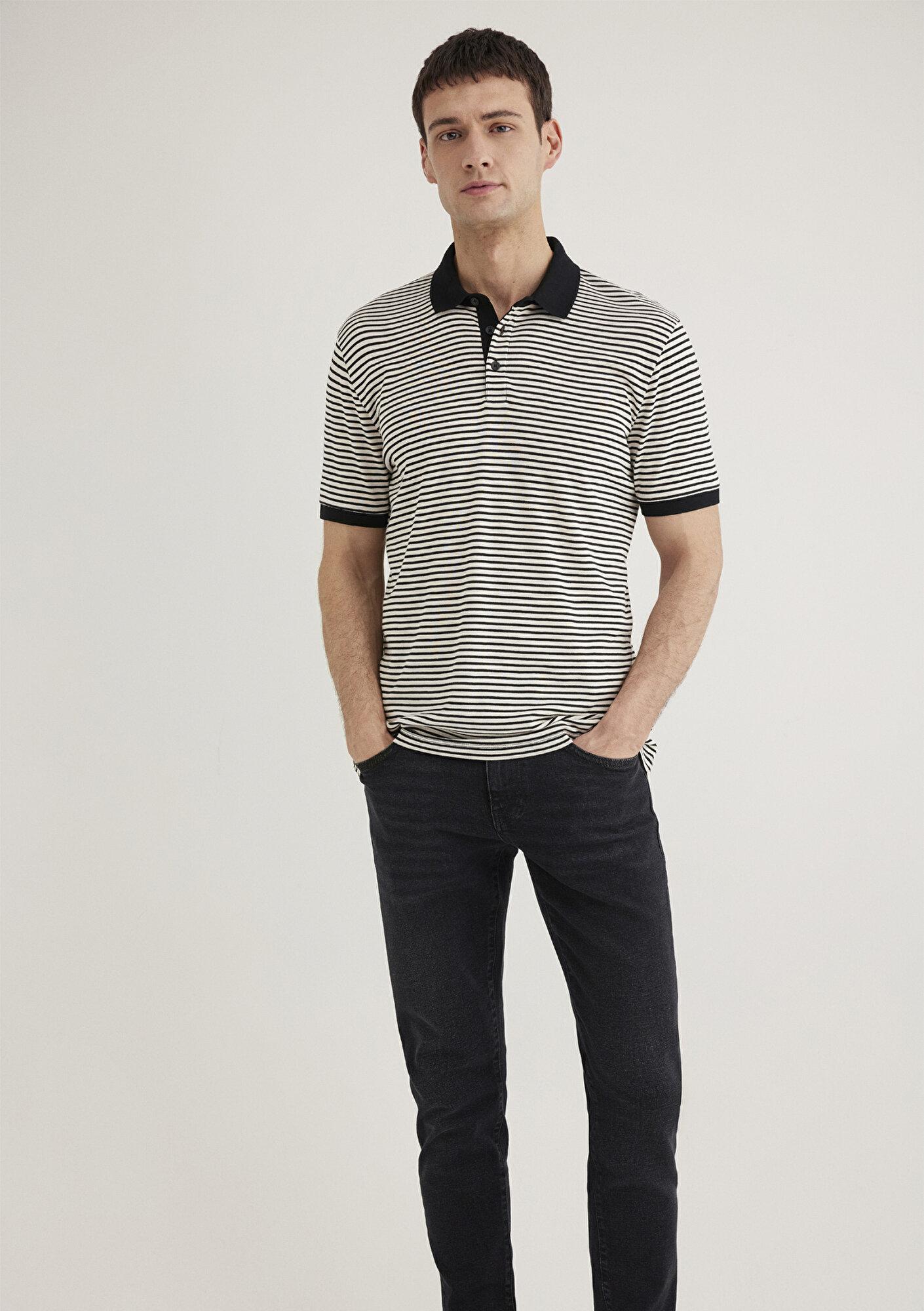 Mavi Mavi Black Çizgili Polo Tişört Slim Fit / Dar Kesim 0611843-70055