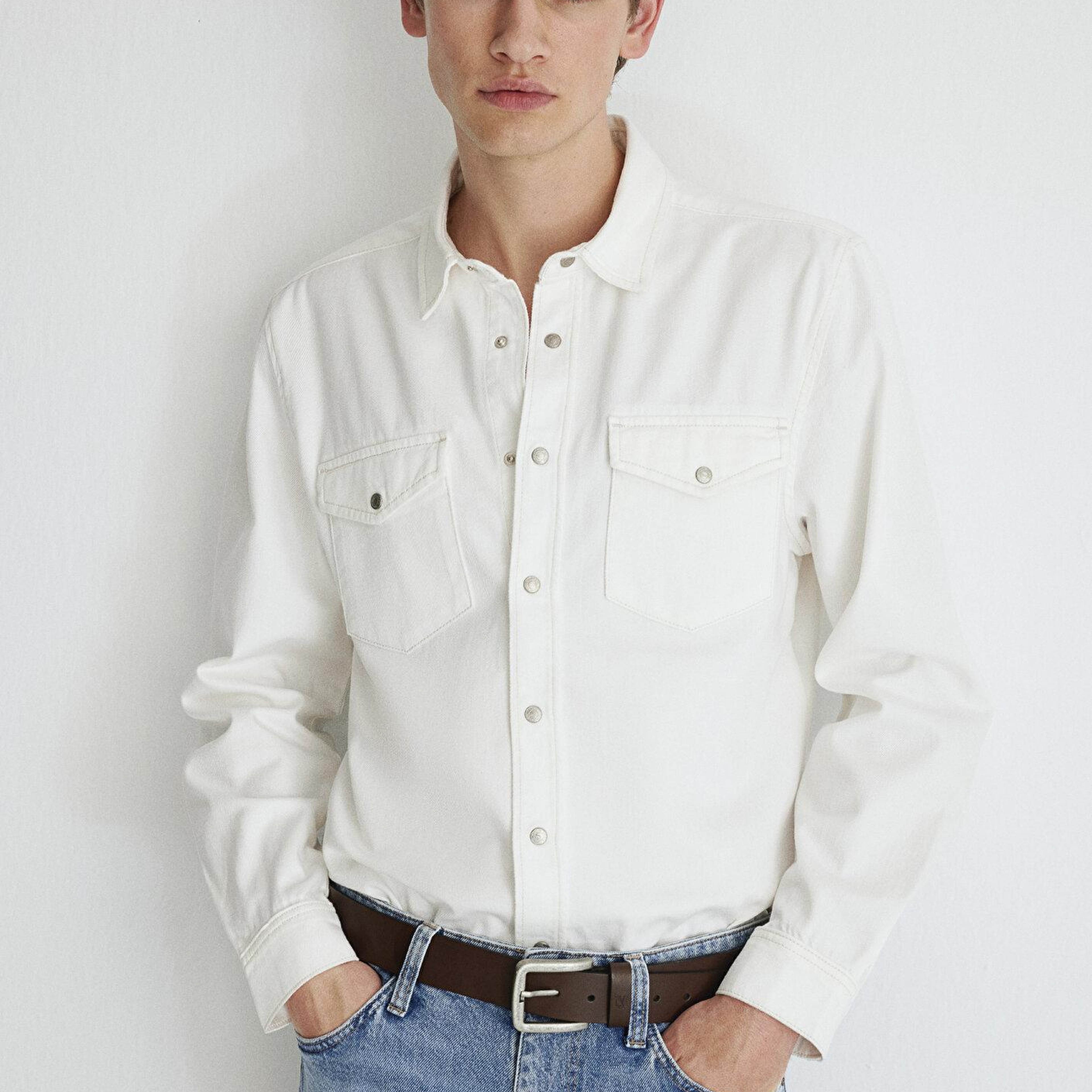 Mavi Ted Ekru Jean Gömlek Slim Fit / Dar Kesim 0210909-86620