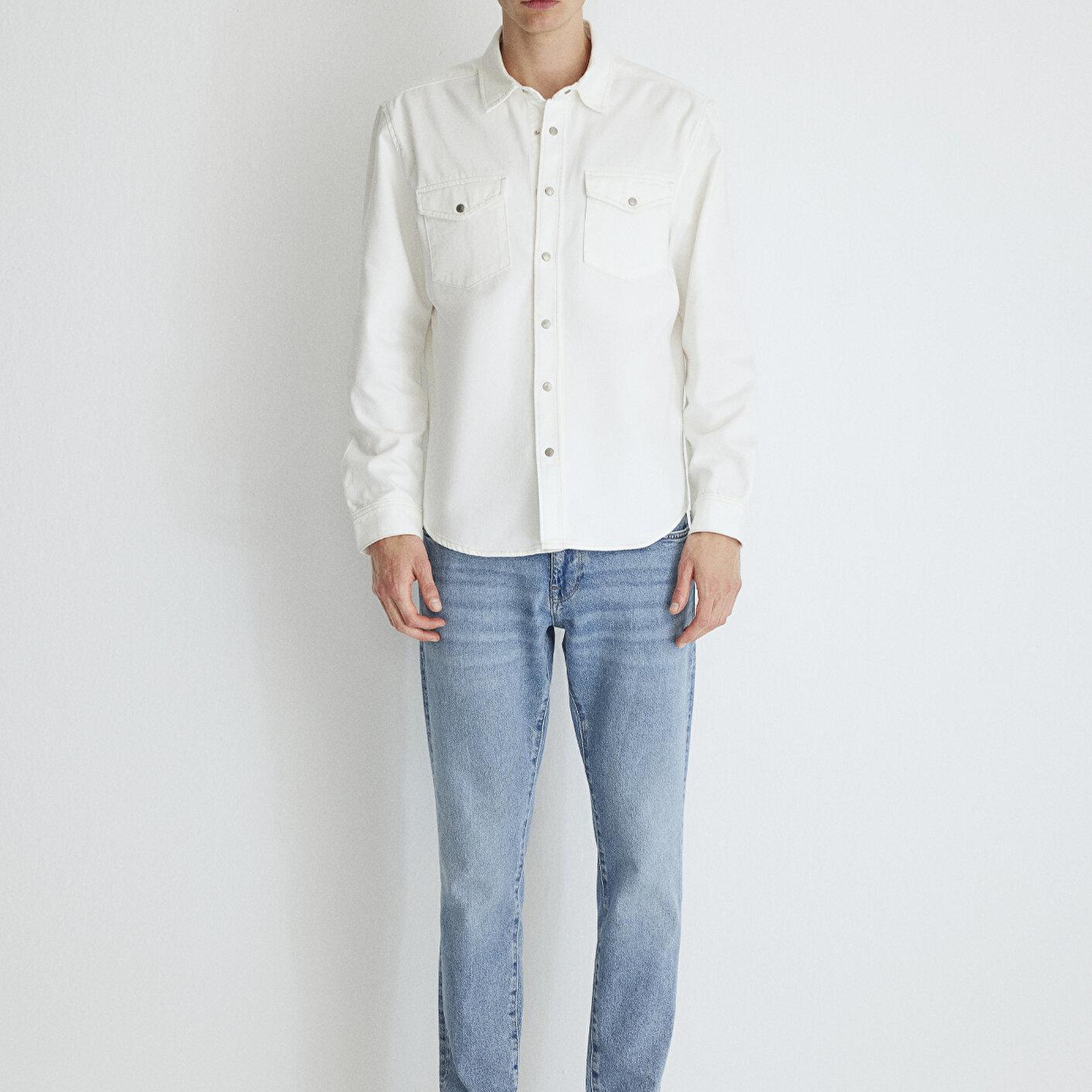 Mavi Ted Ekru Jean Gömlek Slim Fit / Dar Kesim 0210909-86620