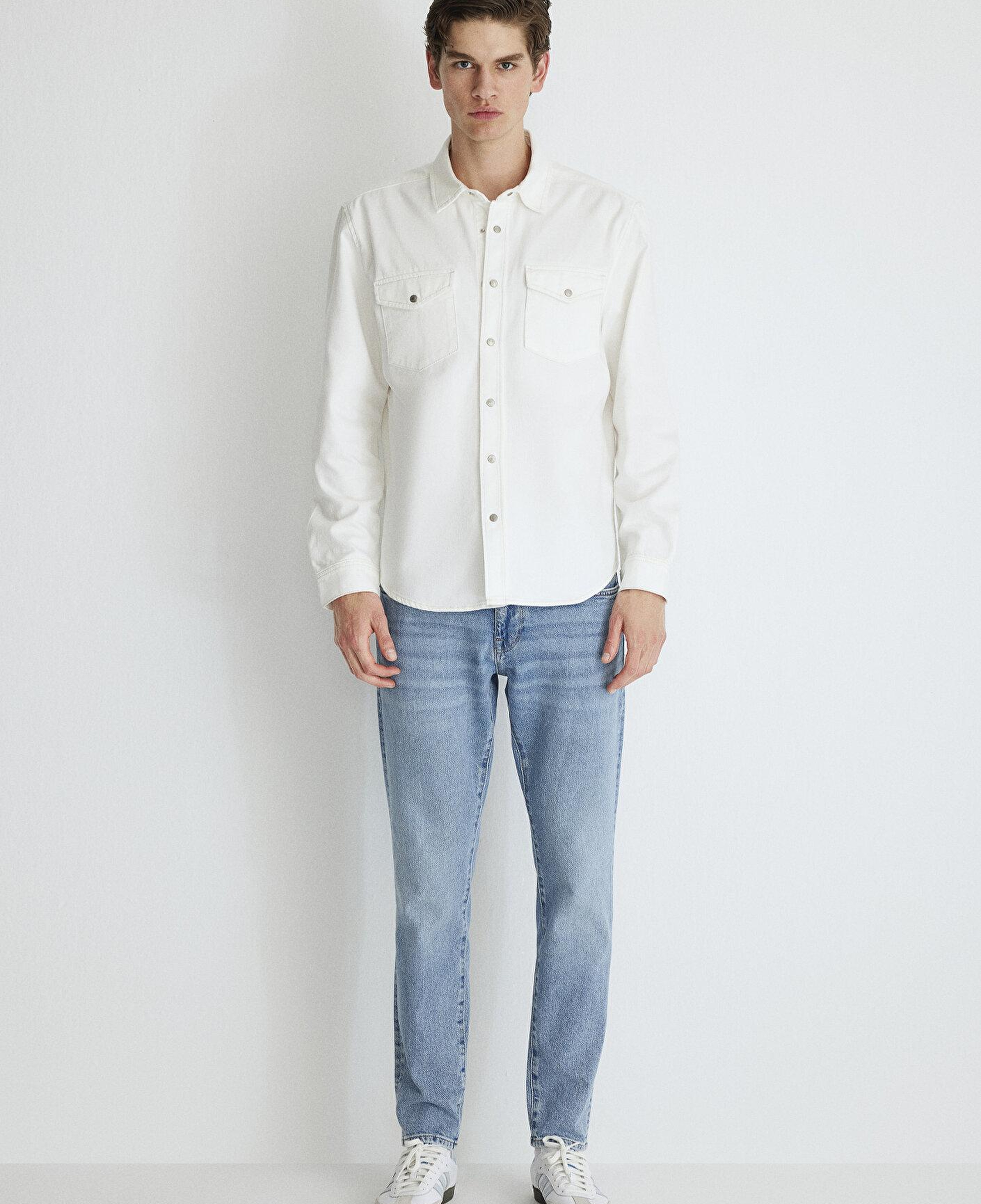 Mavi Ted Ekru Jean Gömlek Slim Fit / Dar Kesim 0210909-86620