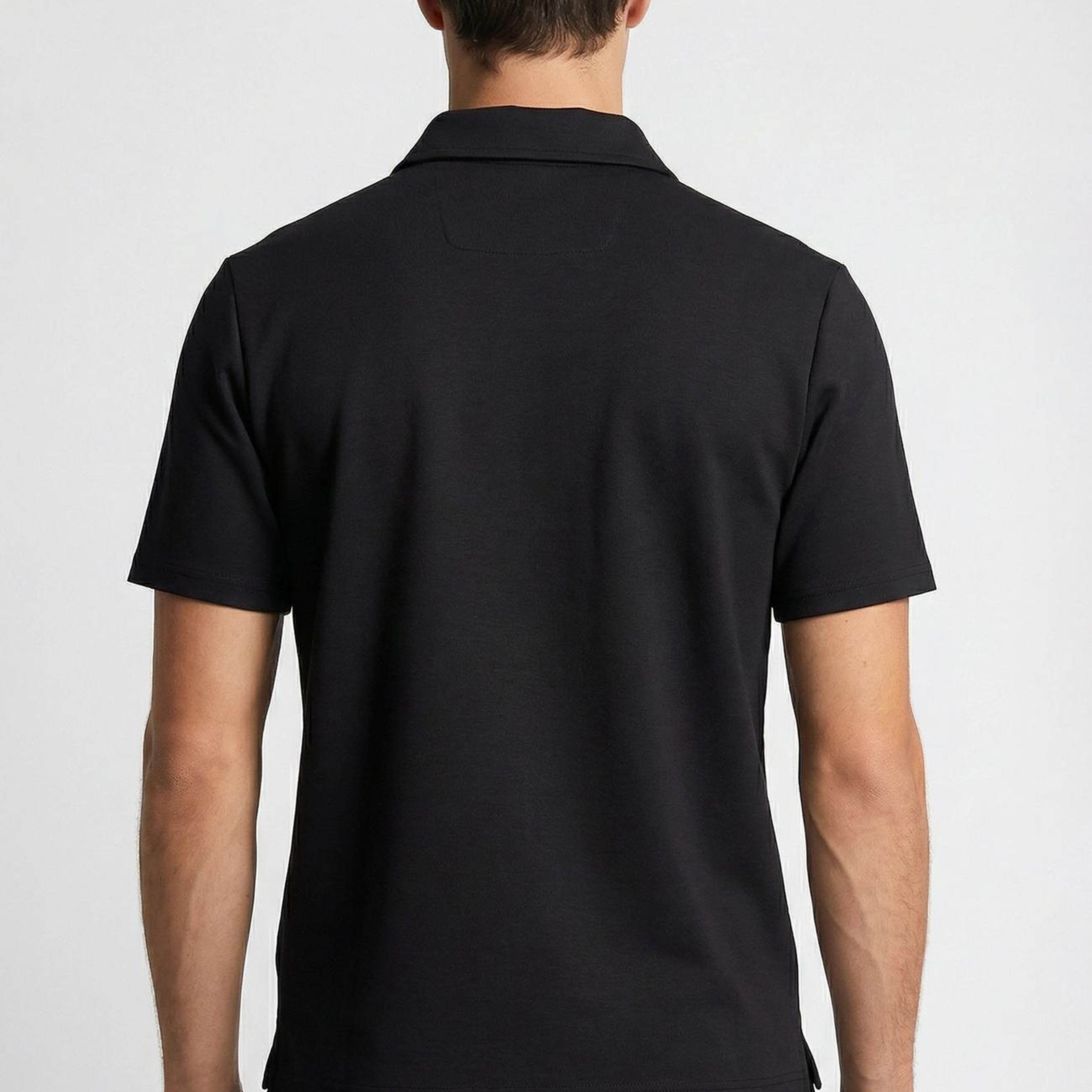 Network Erkek Siyah Polo Yaka Fermuarlı Sweatshirt
