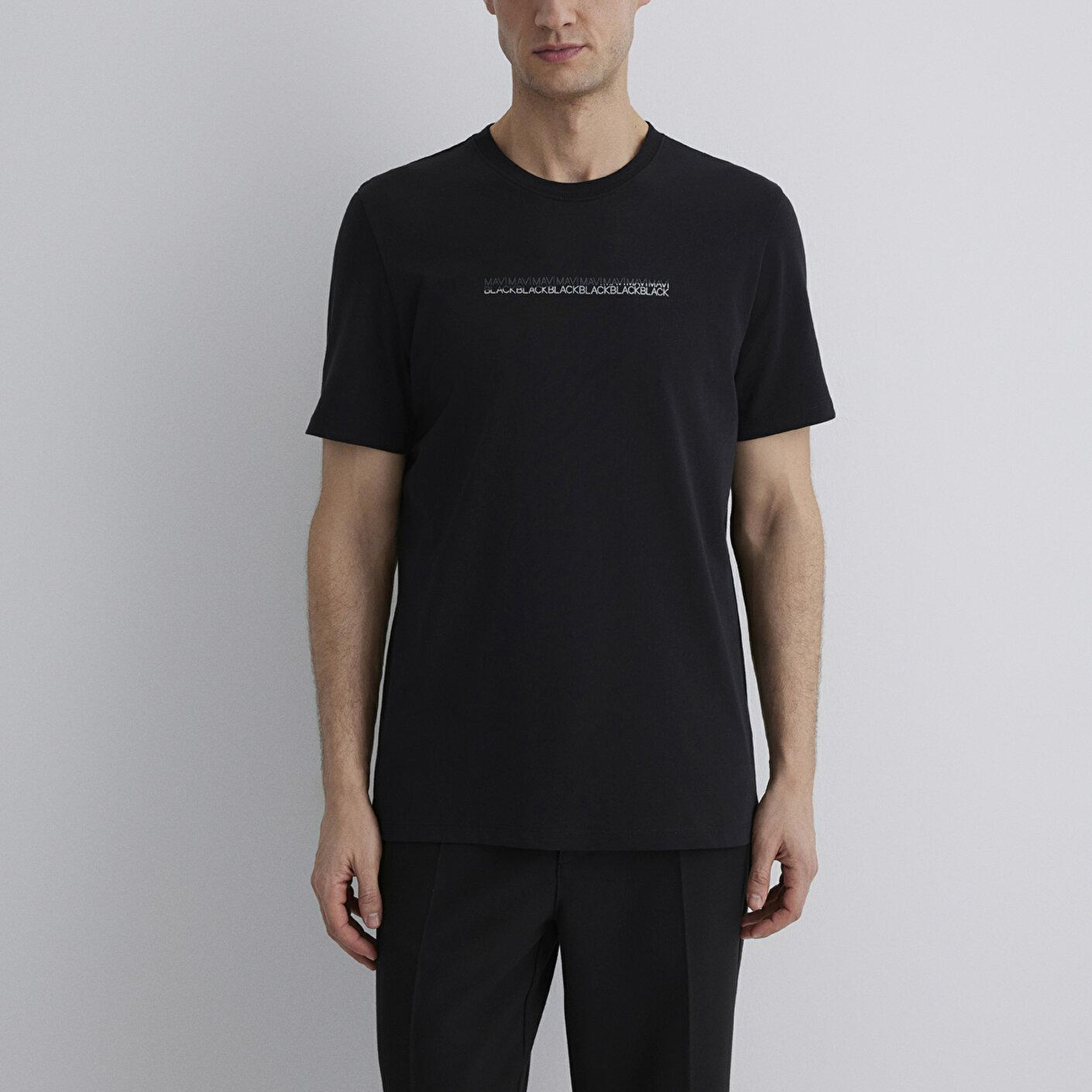 Mavi Mavi Black Baskılı Siyah Tişört Regular Fit / Normal Kesim 0612647-900