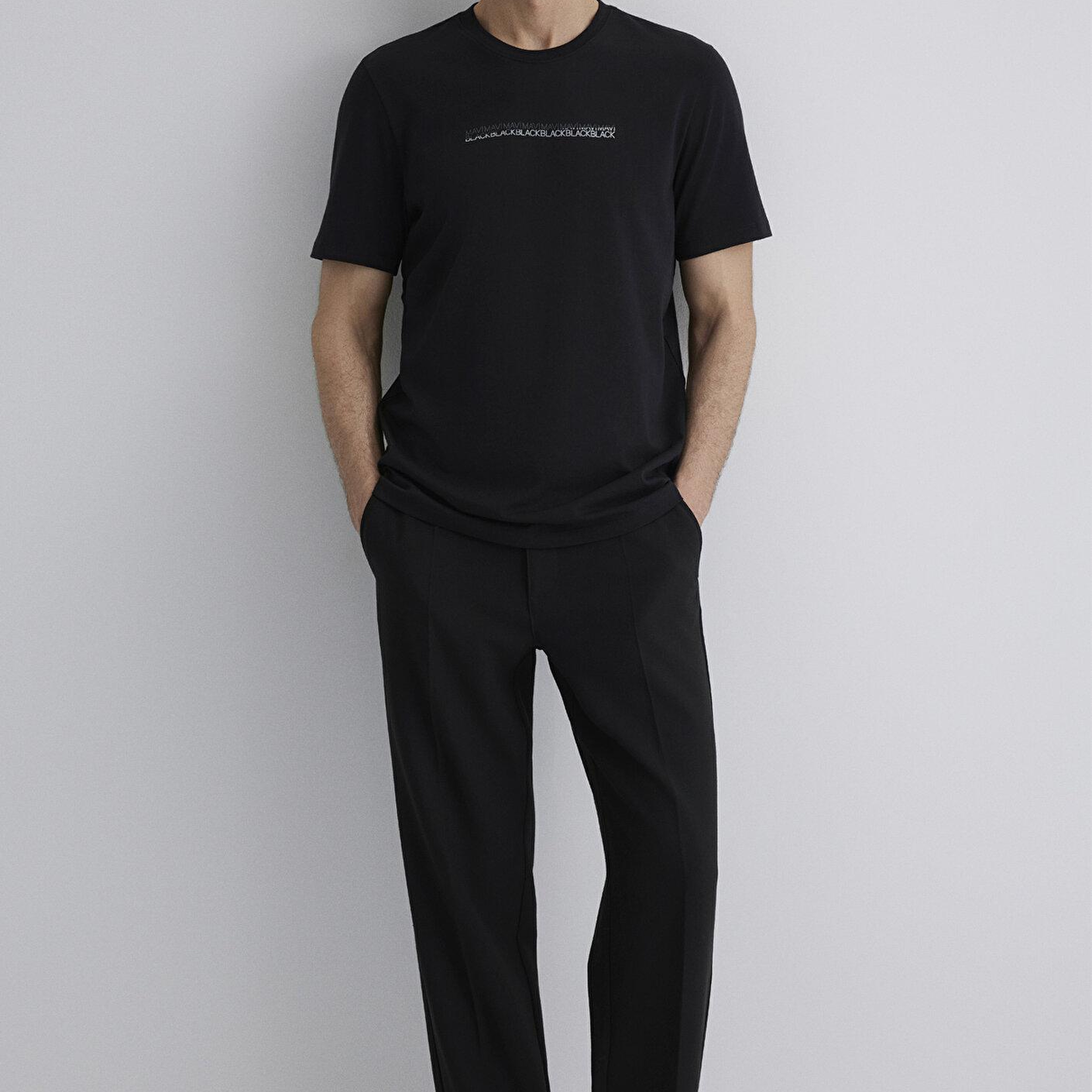 Mavi Mavi Black Baskılı Siyah Tişört Regular Fit / Normal Kesim 0612647-900