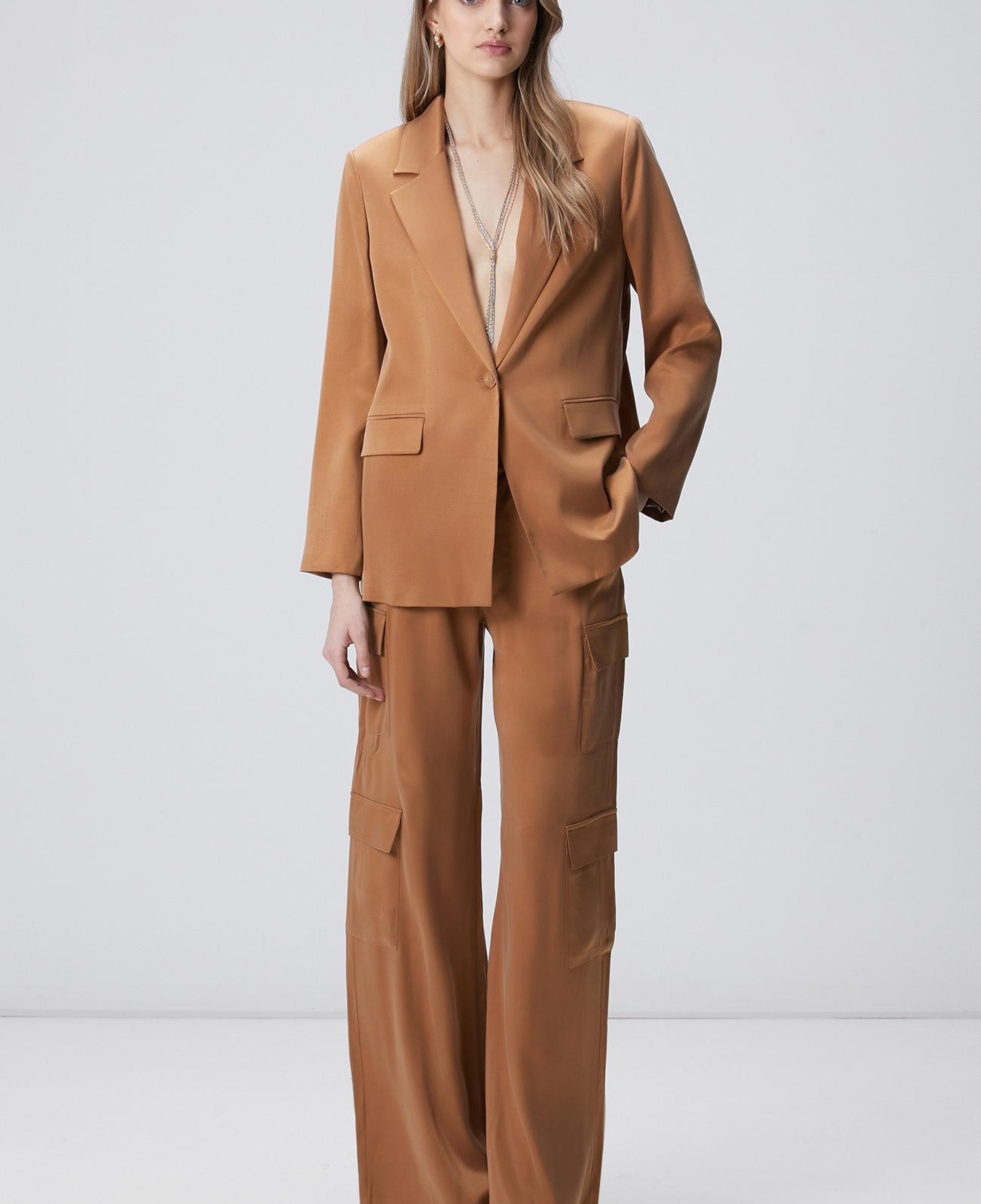 Network Kadın Camel Cupro Blazer Ceket