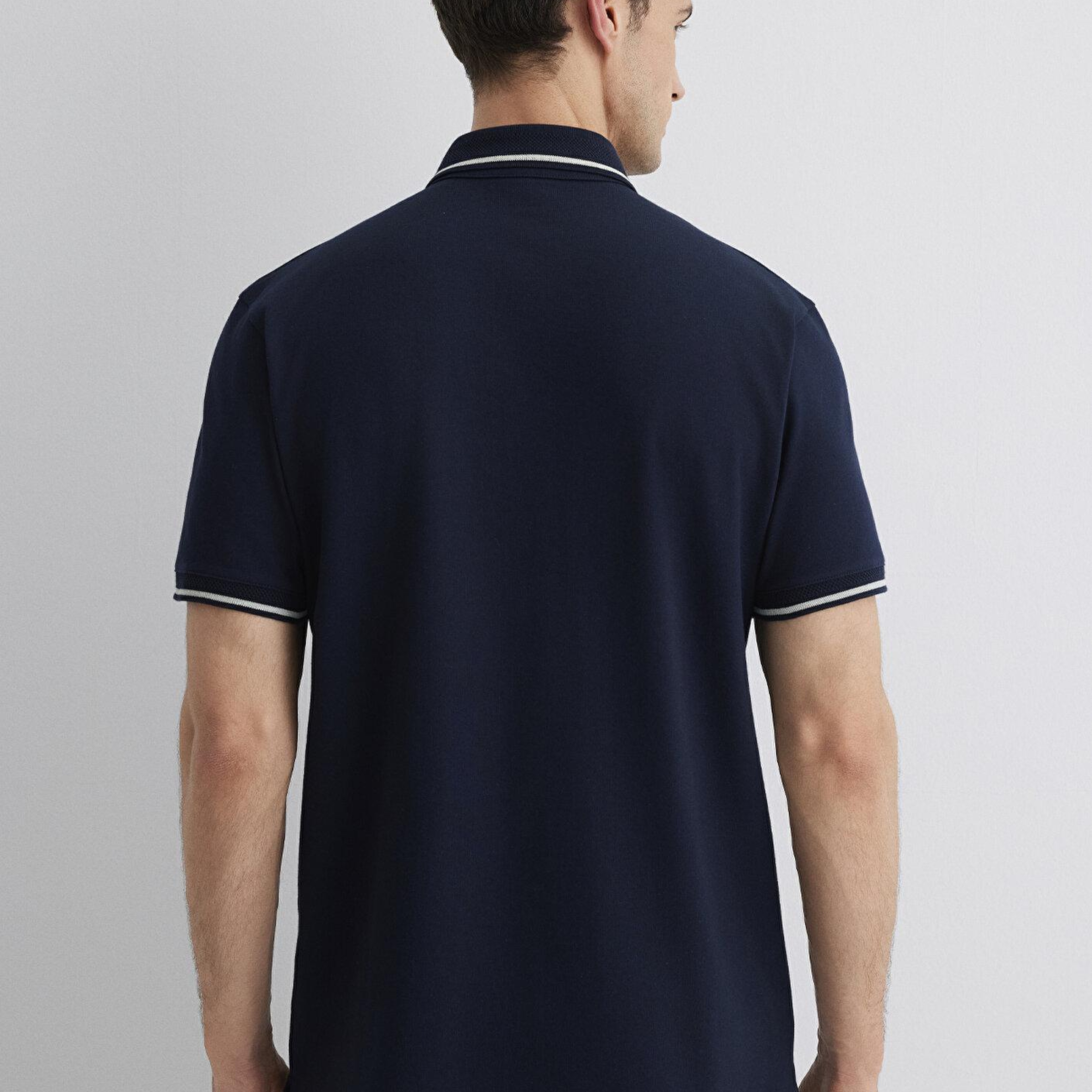 Mavi Yaka Detaylı Lacivert Polo Tişört Regular Fit / Normal Kesim 0612648-80872