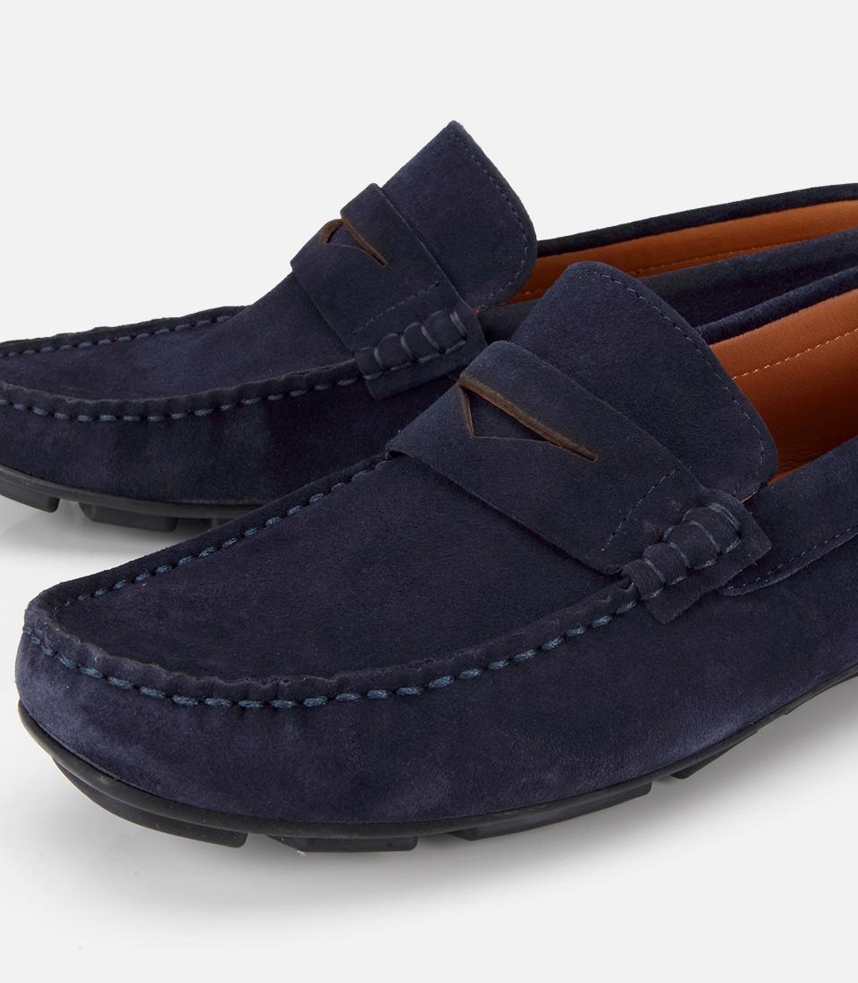 Erkek Süet Deri Lacivert Comfort Günlük Loafer