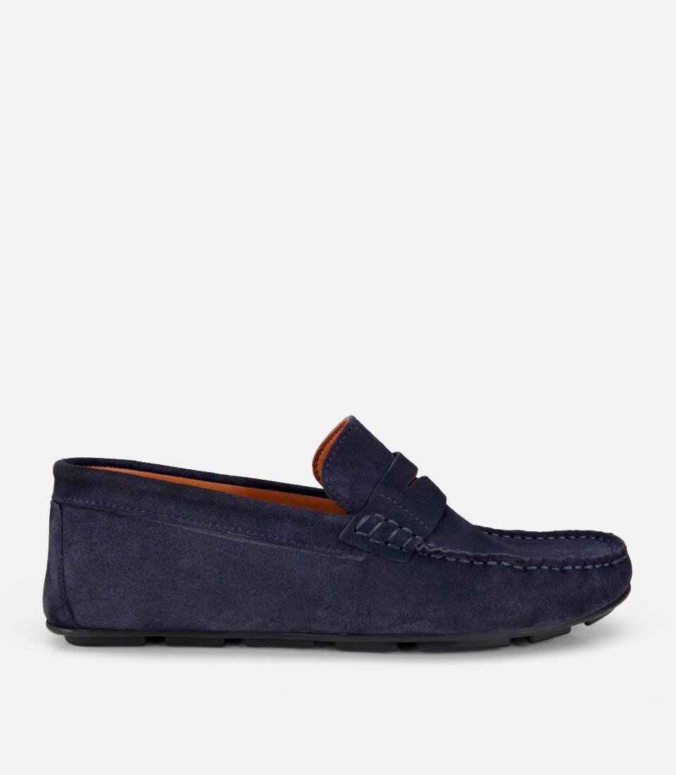 Erkek Süet Deri Lacivert Comfort Günlük Loafer