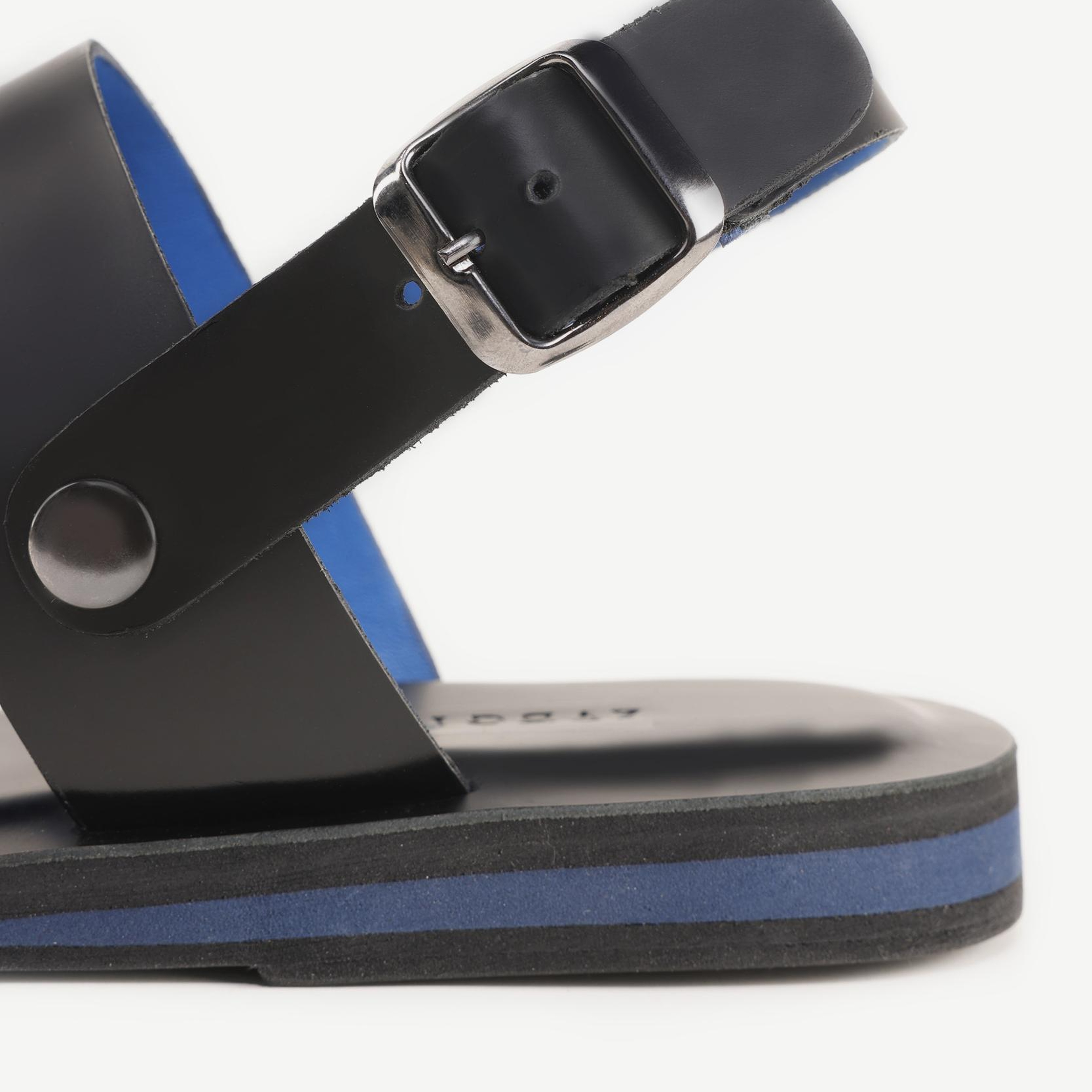 YARGICI Renkli Astarlı Deri Sandalet