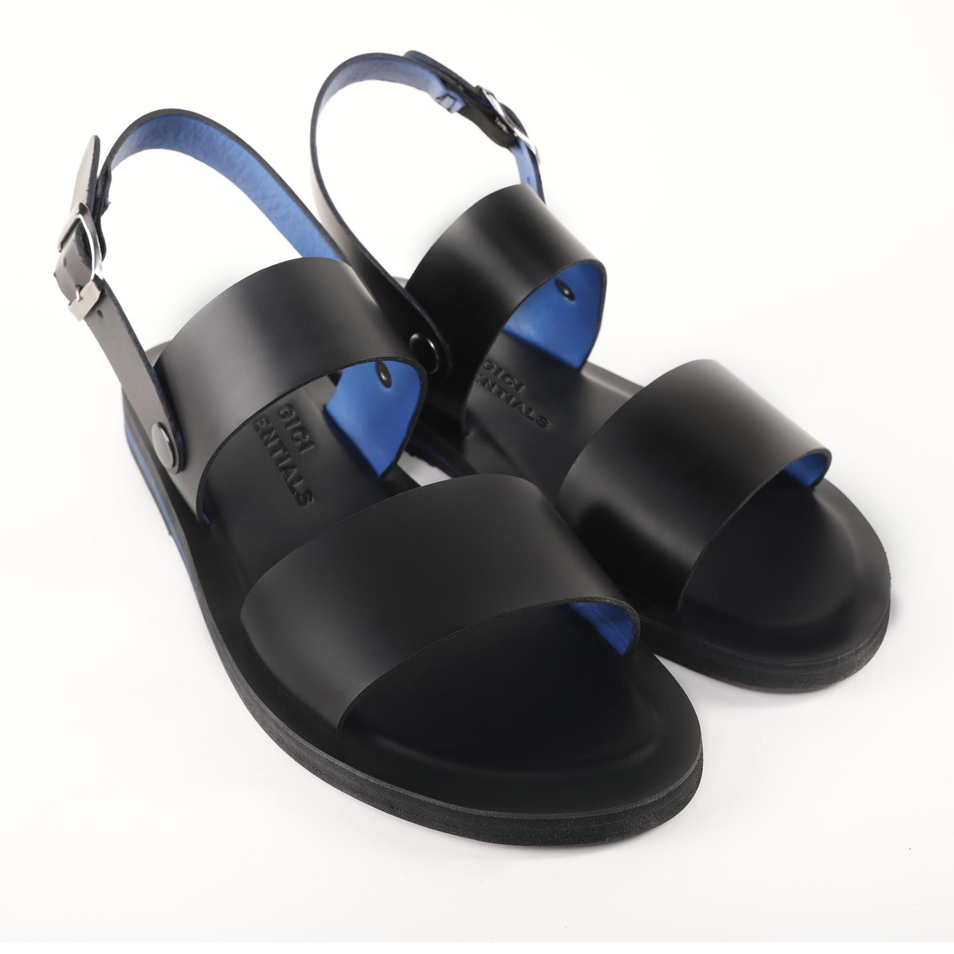 YARGICI Renkli Astarlı Deri Sandalet