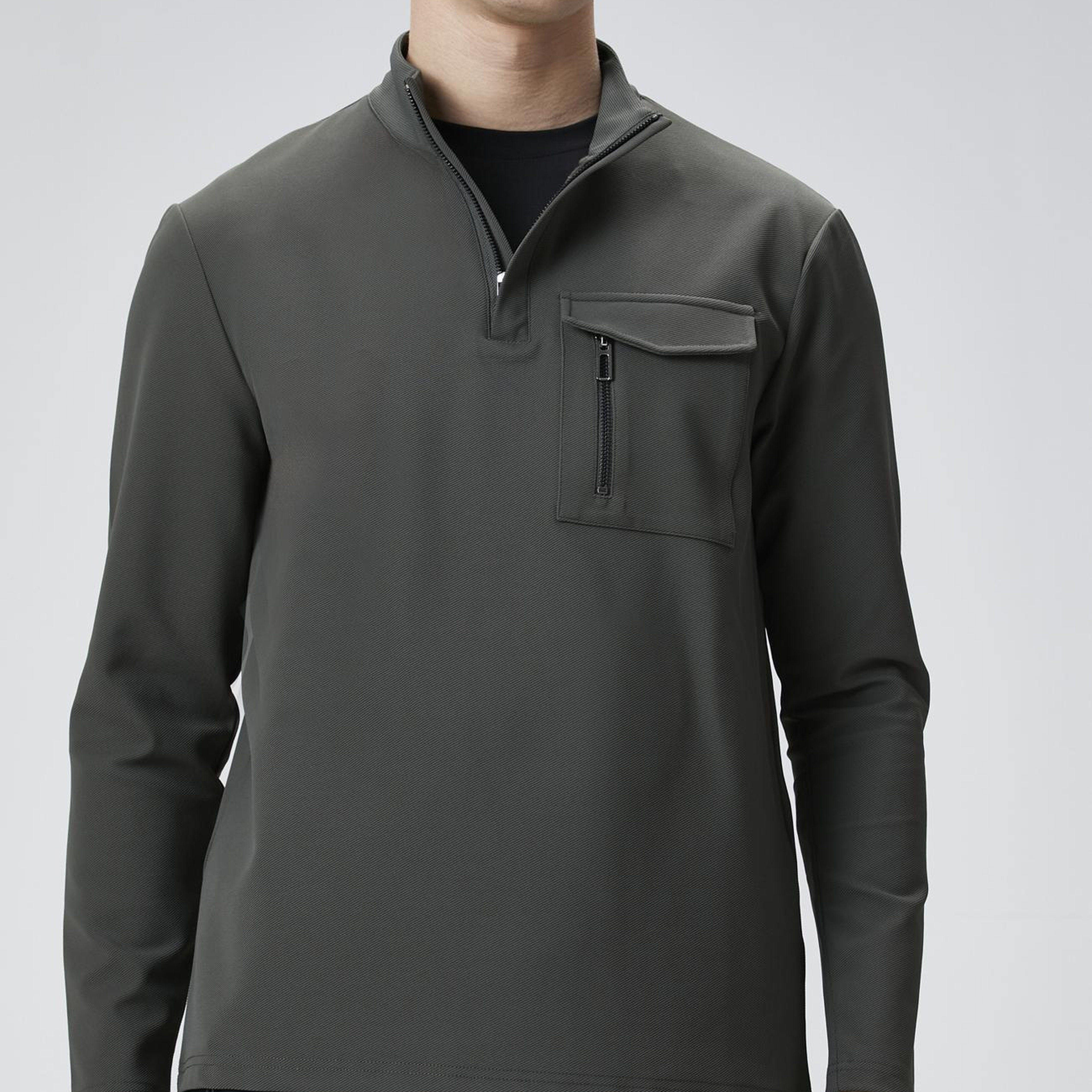 Network Erkek N-Tech Haki Göğüs Cep Detaylı Sweatshirt