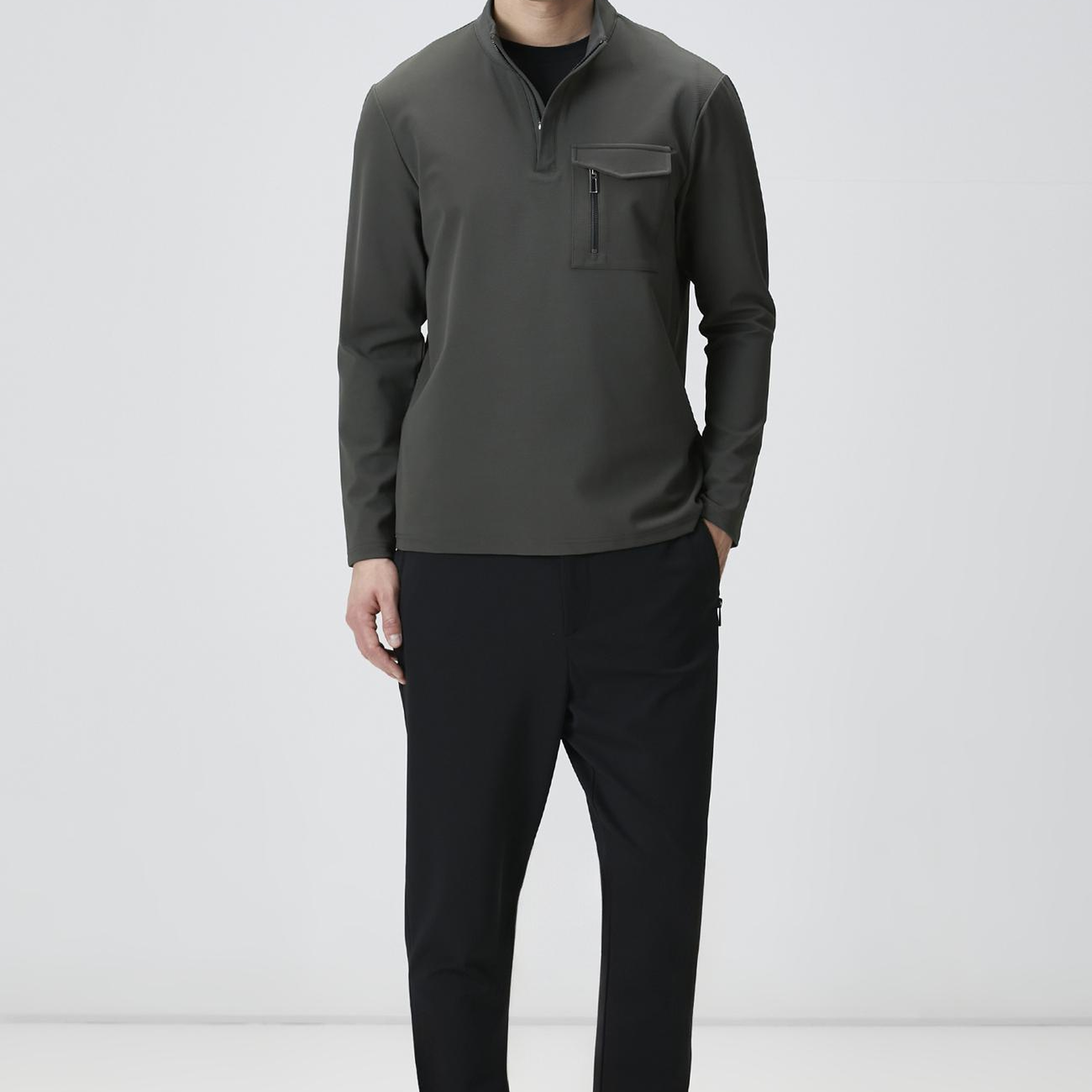 Network Erkek N-Tech Haki Göğüs Cep Detaylı Sweatshirt