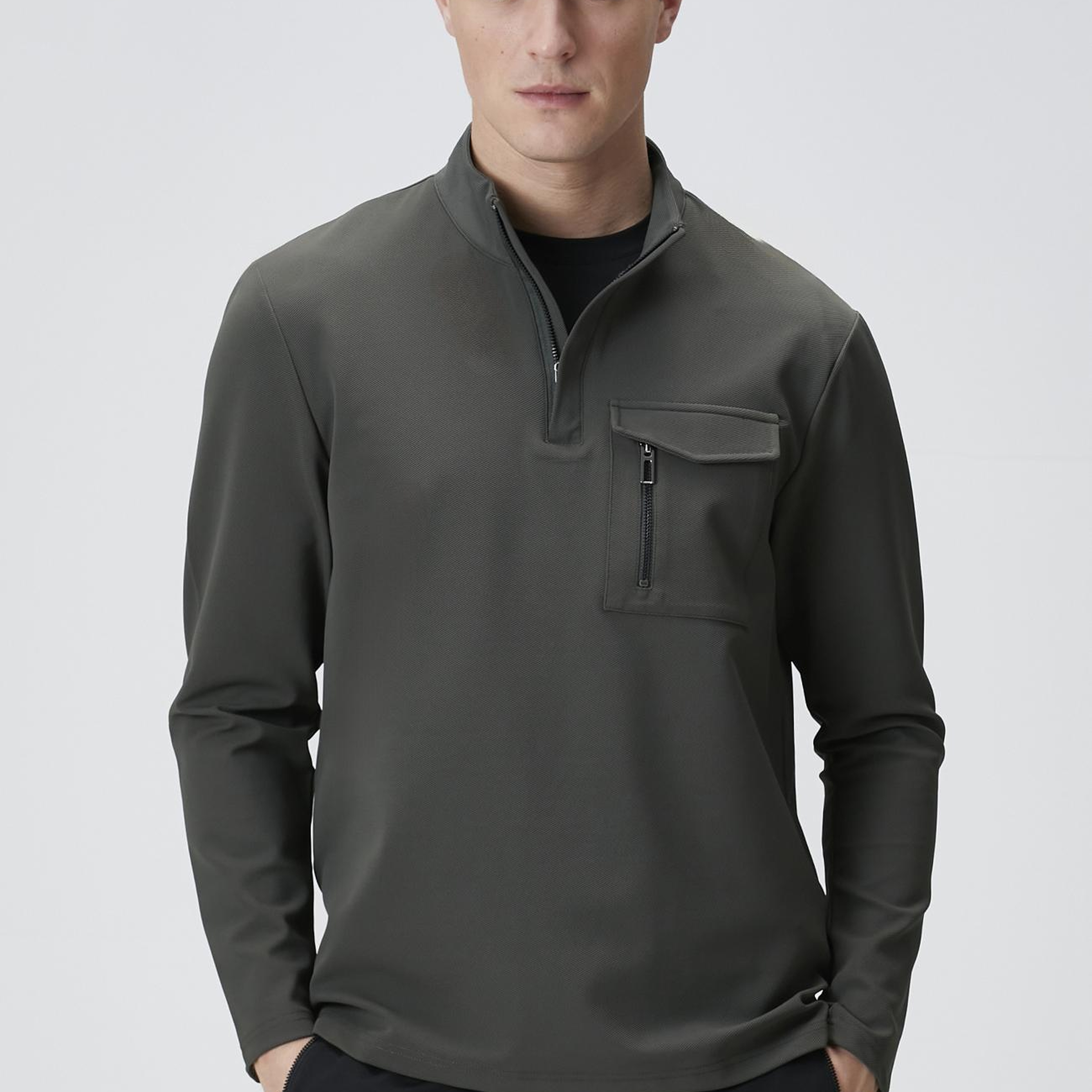 Network Erkek N-Tech Haki Göğüs Cep Detaylı Sweatshirt