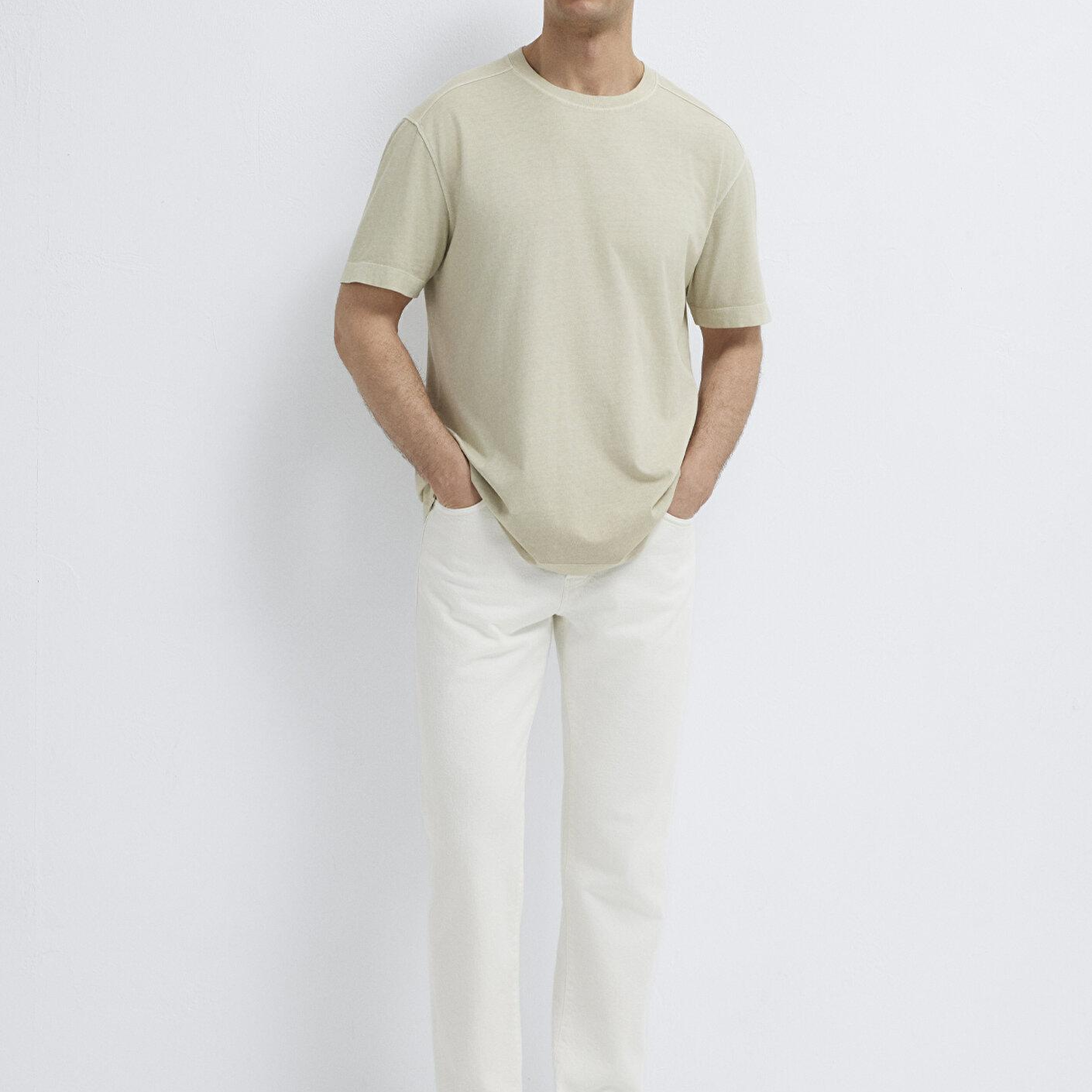 Mavi Kahverengi Basic Tişört Loose Fit / Bol Rahat Kesim 0613312-70322
