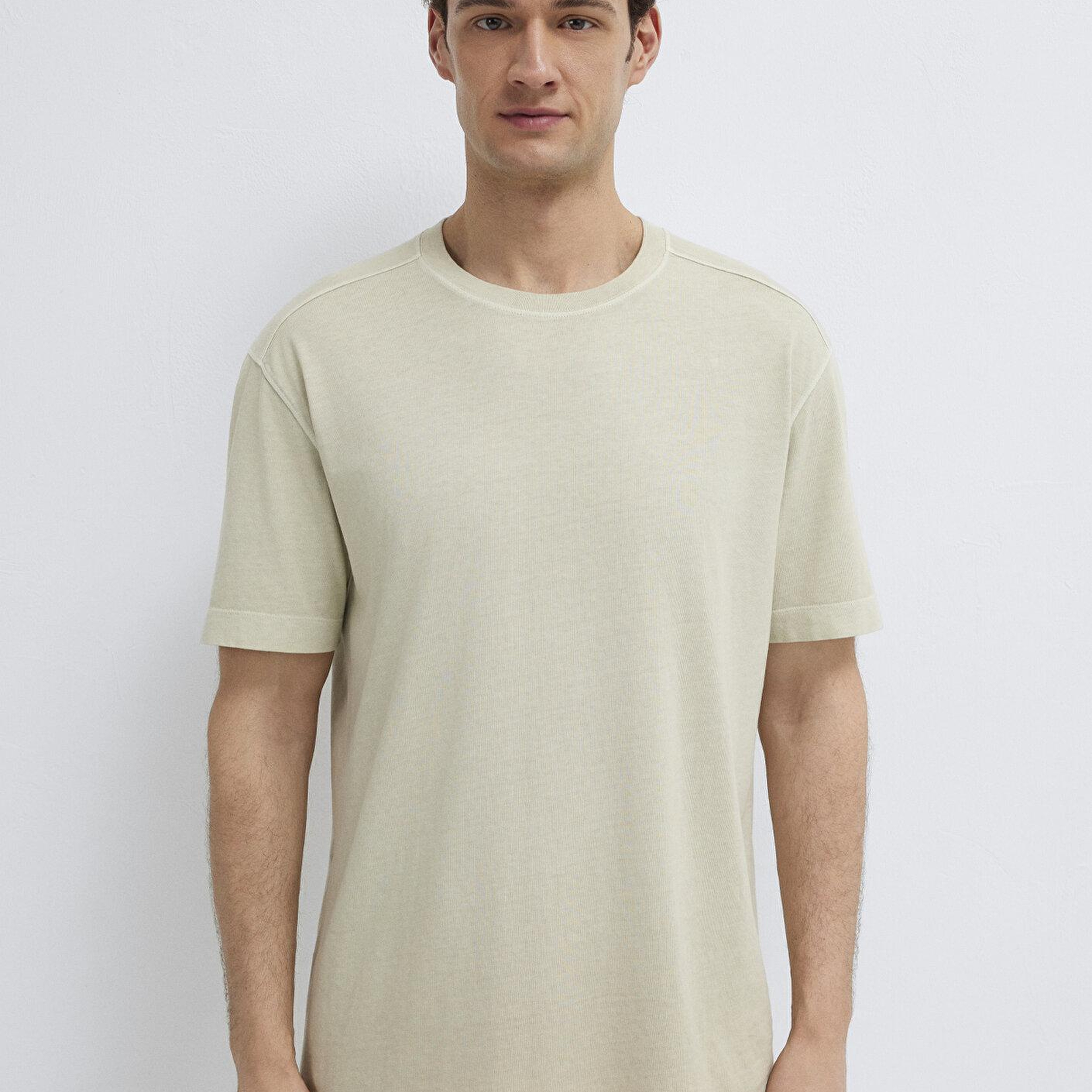 Mavi Kahverengi Basic Tişört Loose Fit / Bol Rahat Kesim 0613312-70322