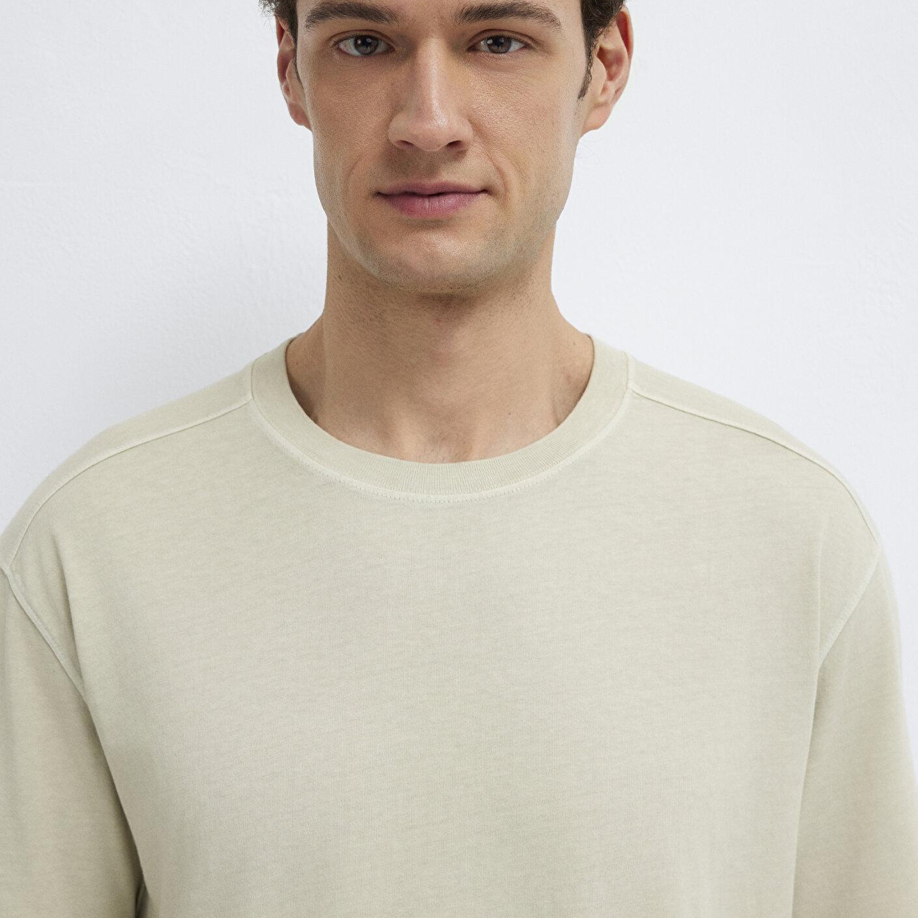 Mavi Kahverengi Basic Tişört Loose Fit / Bol Rahat Kesim 0613312-70322
