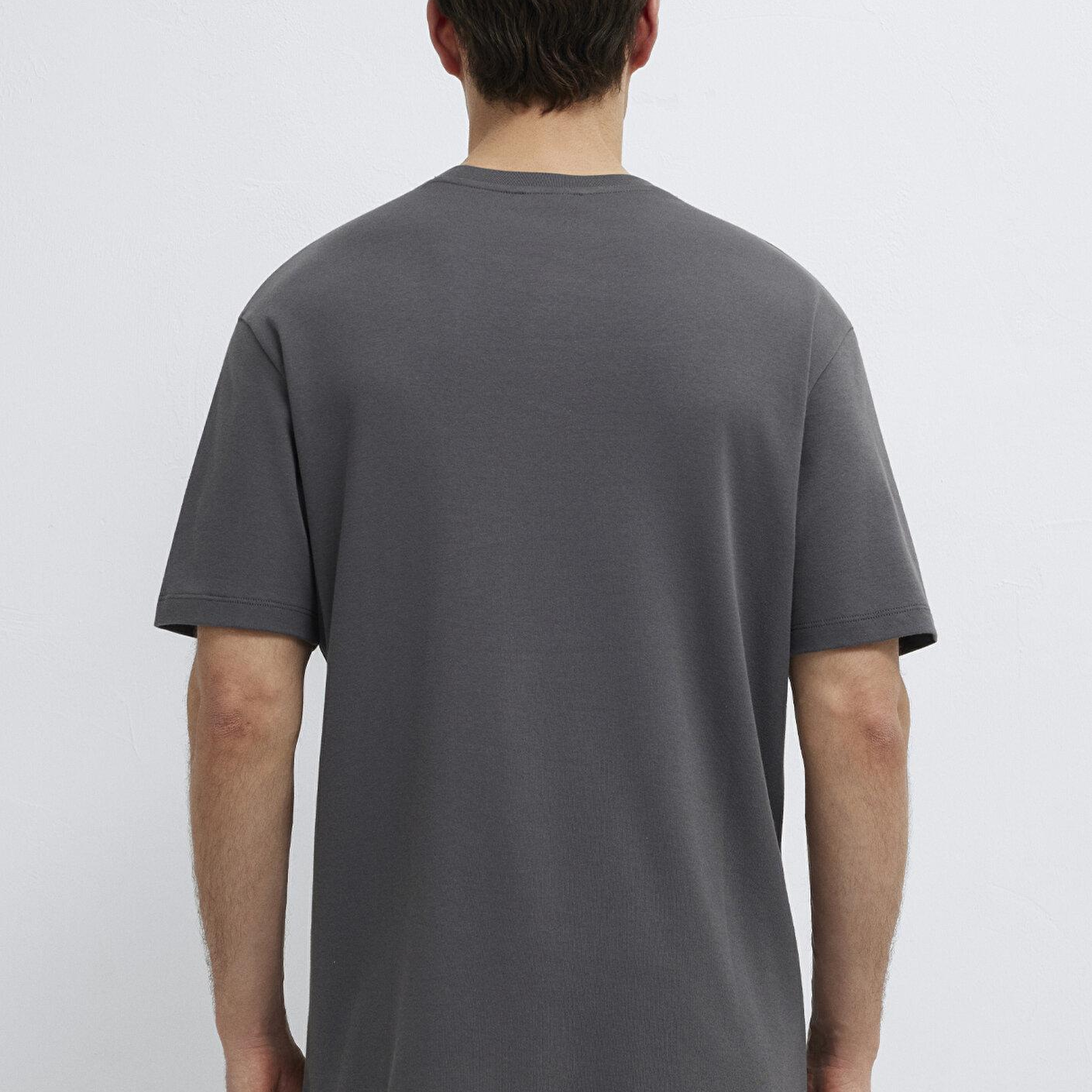 Mavi Mavi Black Antrasit Basic Tişört Loose Fit / Bol Rahat Kesim 0612645-80106
