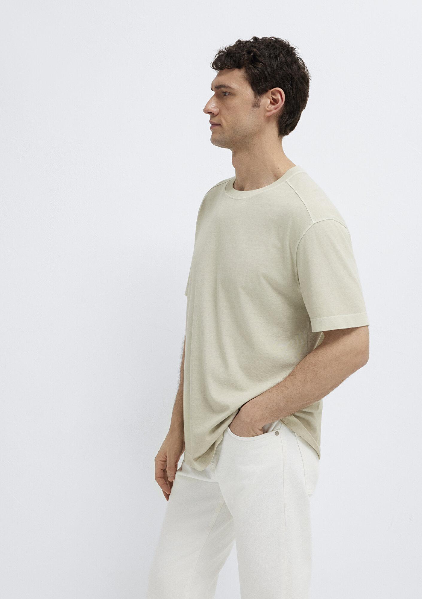 Mavi Kahverengi Basic Tişört Loose Fit / Bol Rahat Kesim 0613312-70322