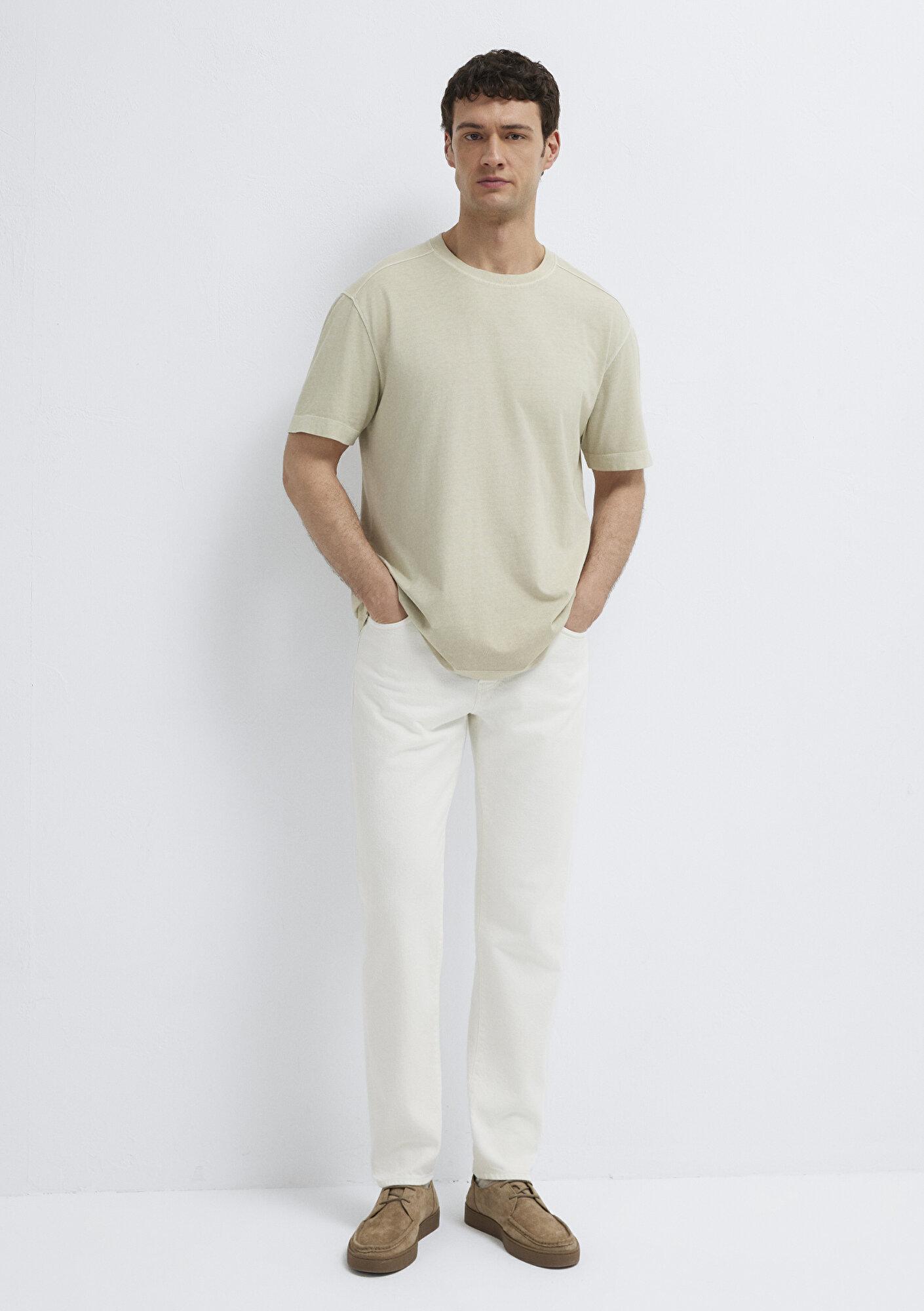 Mavi Kahverengi Basic Tişört Loose Fit / Bol Rahat Kesim 0613312-70322