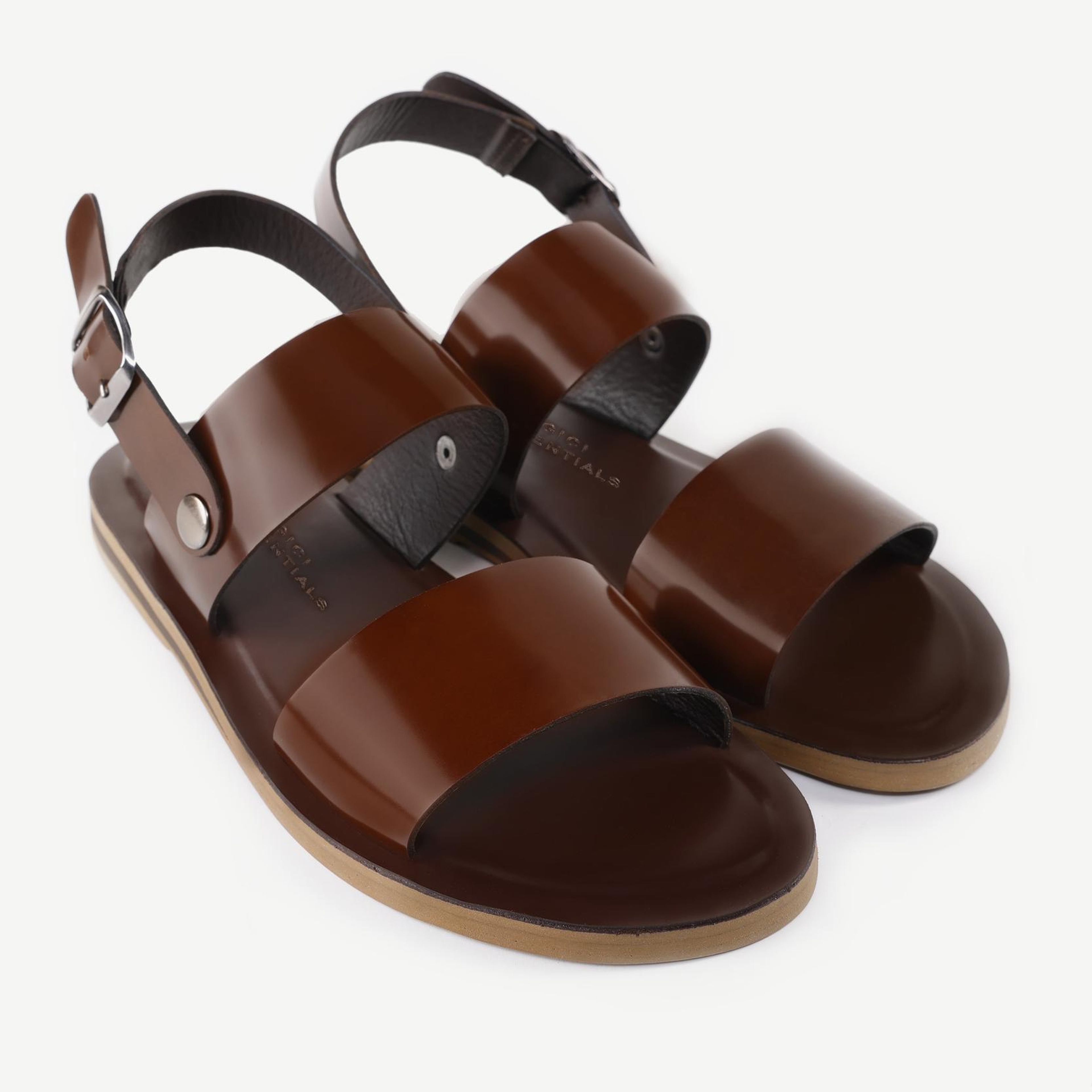 YARGICI Tek Bantlı Deri Sandalet