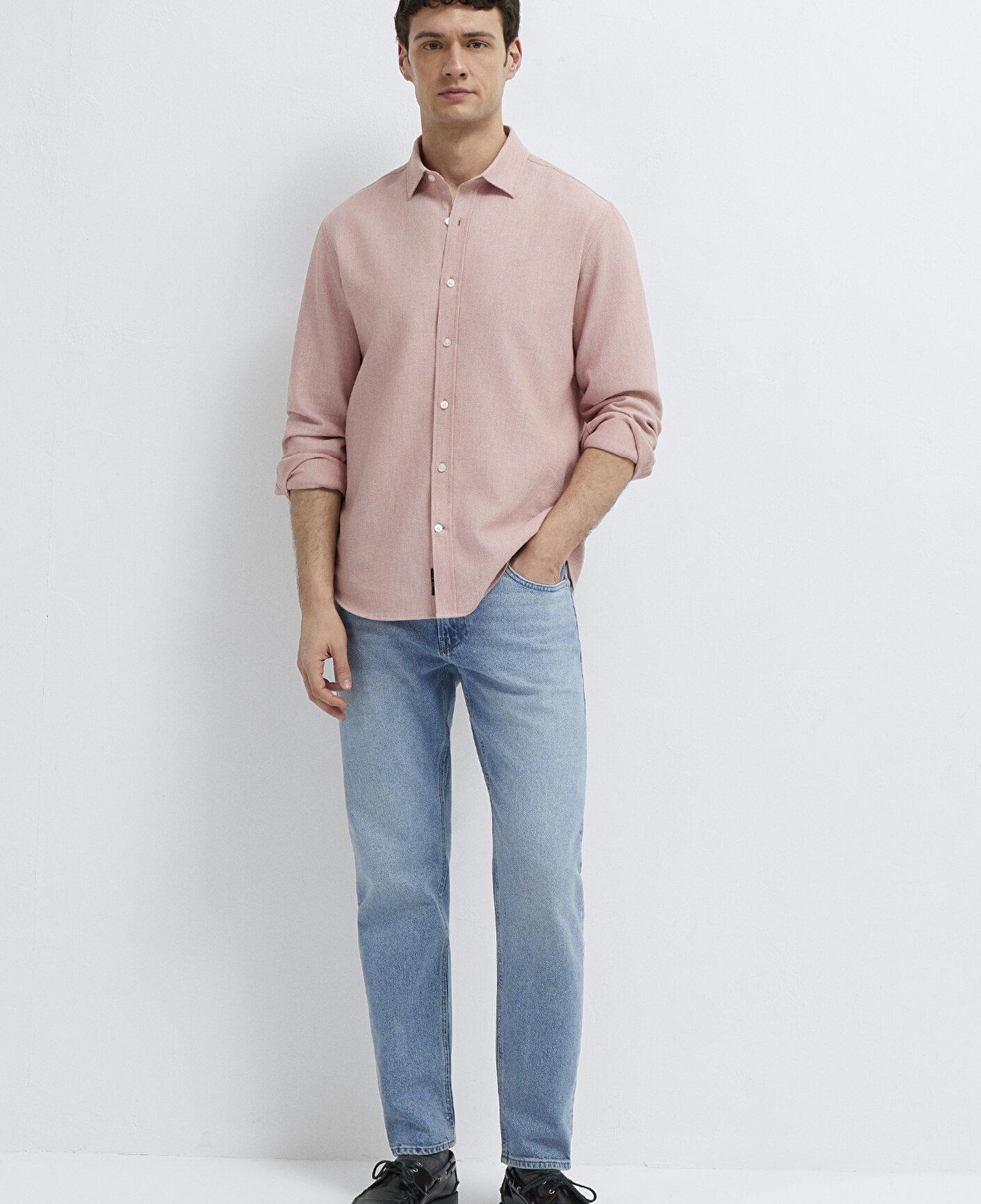 Mavi Pembe Gömlek Slim Fit / Dar Kesim 0211656-71042