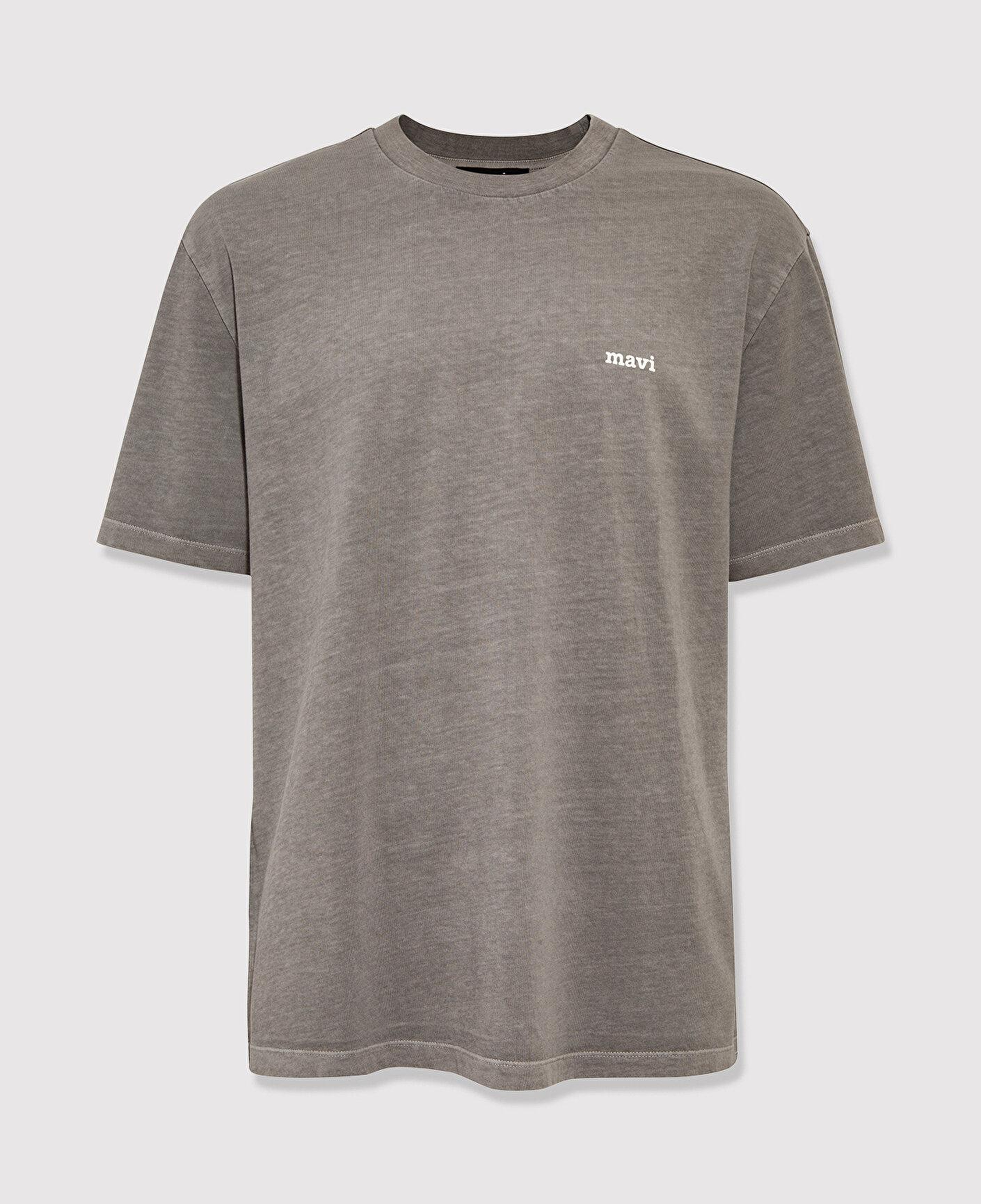 Mavi Mavi Logo Baskılı Gri Tişört Loose Fit / Bol Rahat Kesim 0613346-85309