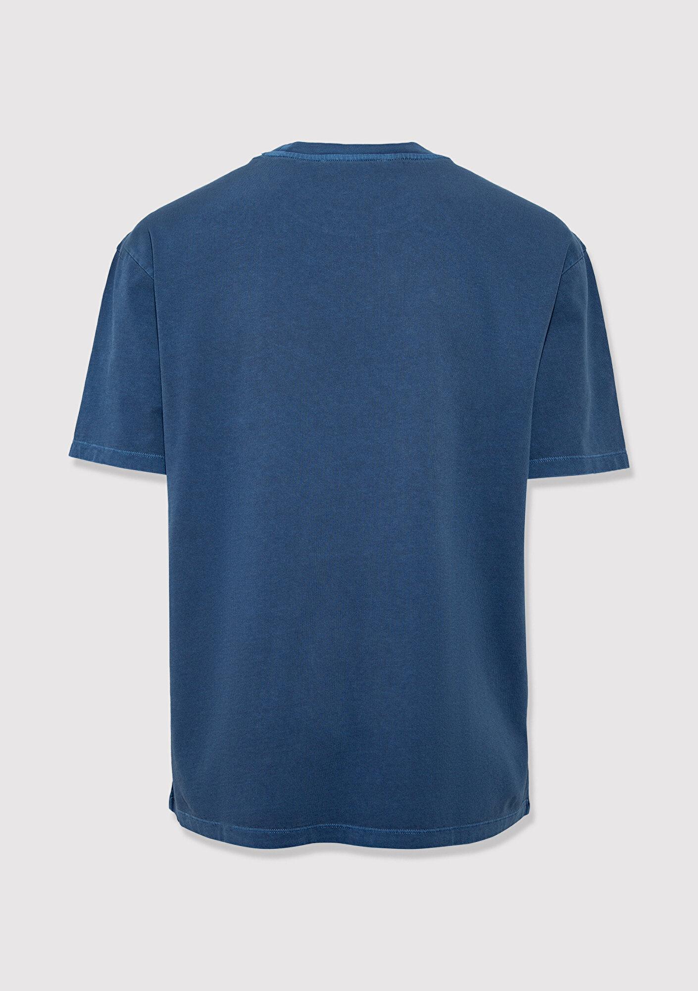 Mavi Mavi Logo Baskılı Lacivert Tişört Loose Fit / Bol Rahat Kesim 0613346-70718