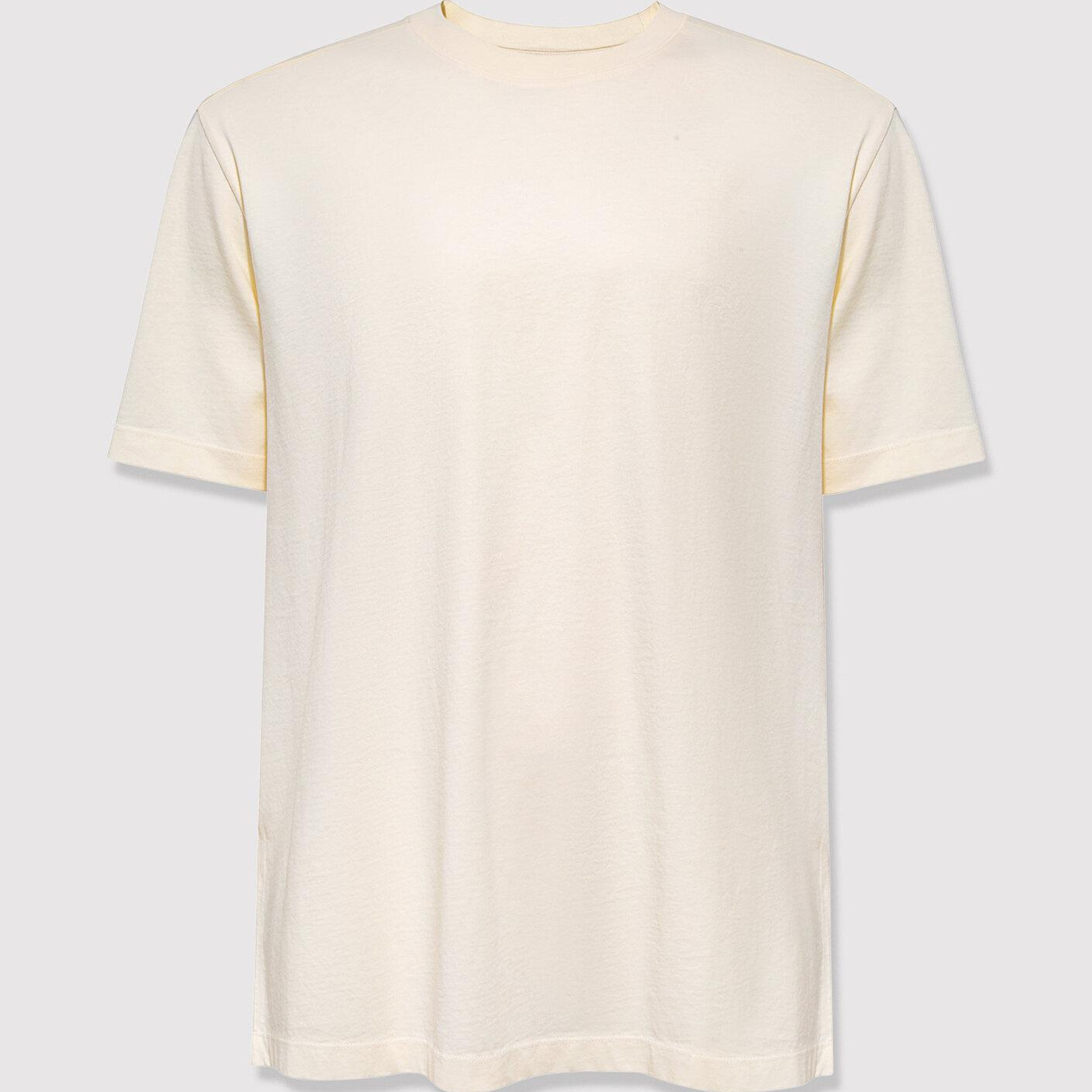 Mavi Ekru Basic Tişört Loose Fit / Bol Rahat Kesim 0613466-80194