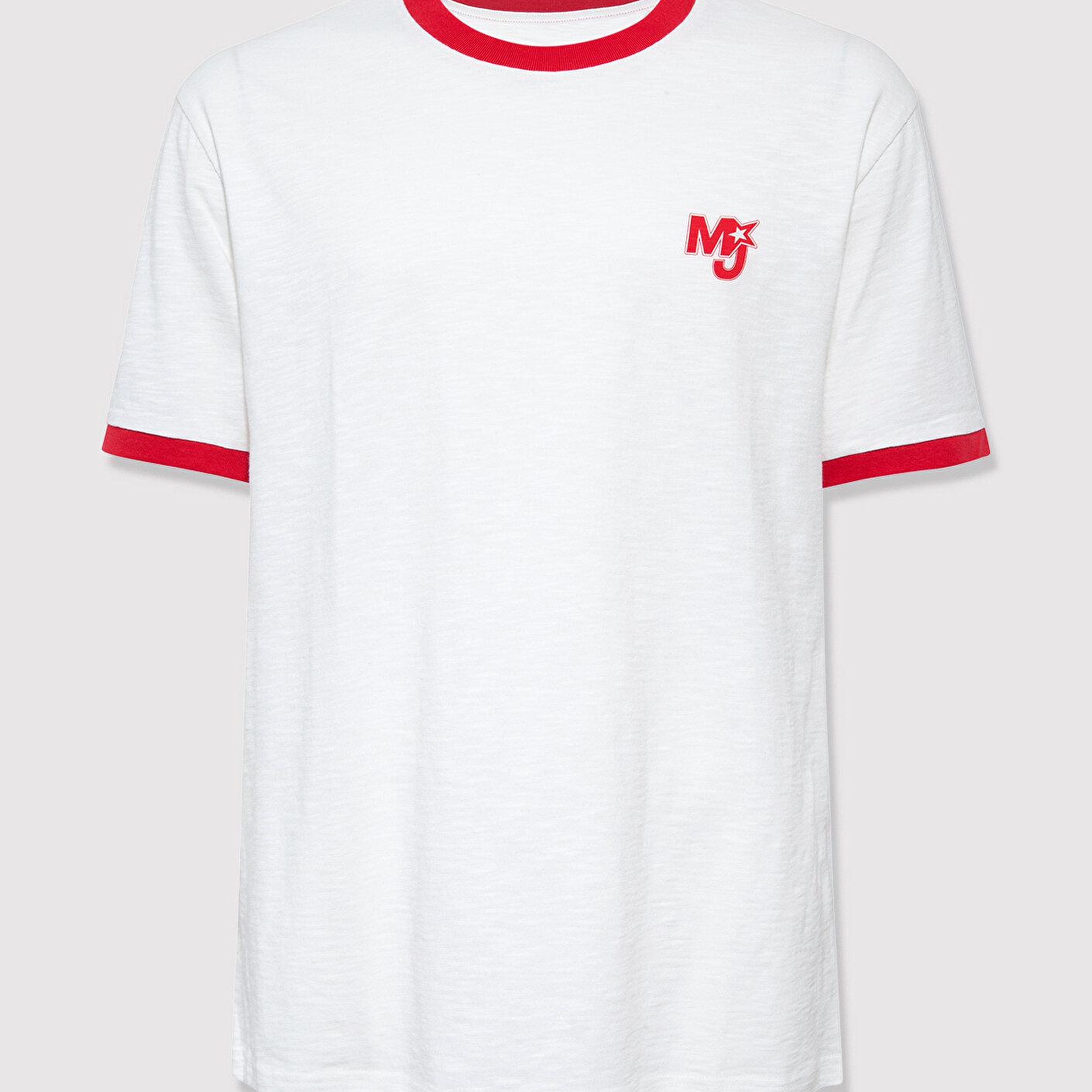 Mavi MJ Baskılı Ekru Tişört Loose Fit / Bol Rahat Kesim 0613323-70057