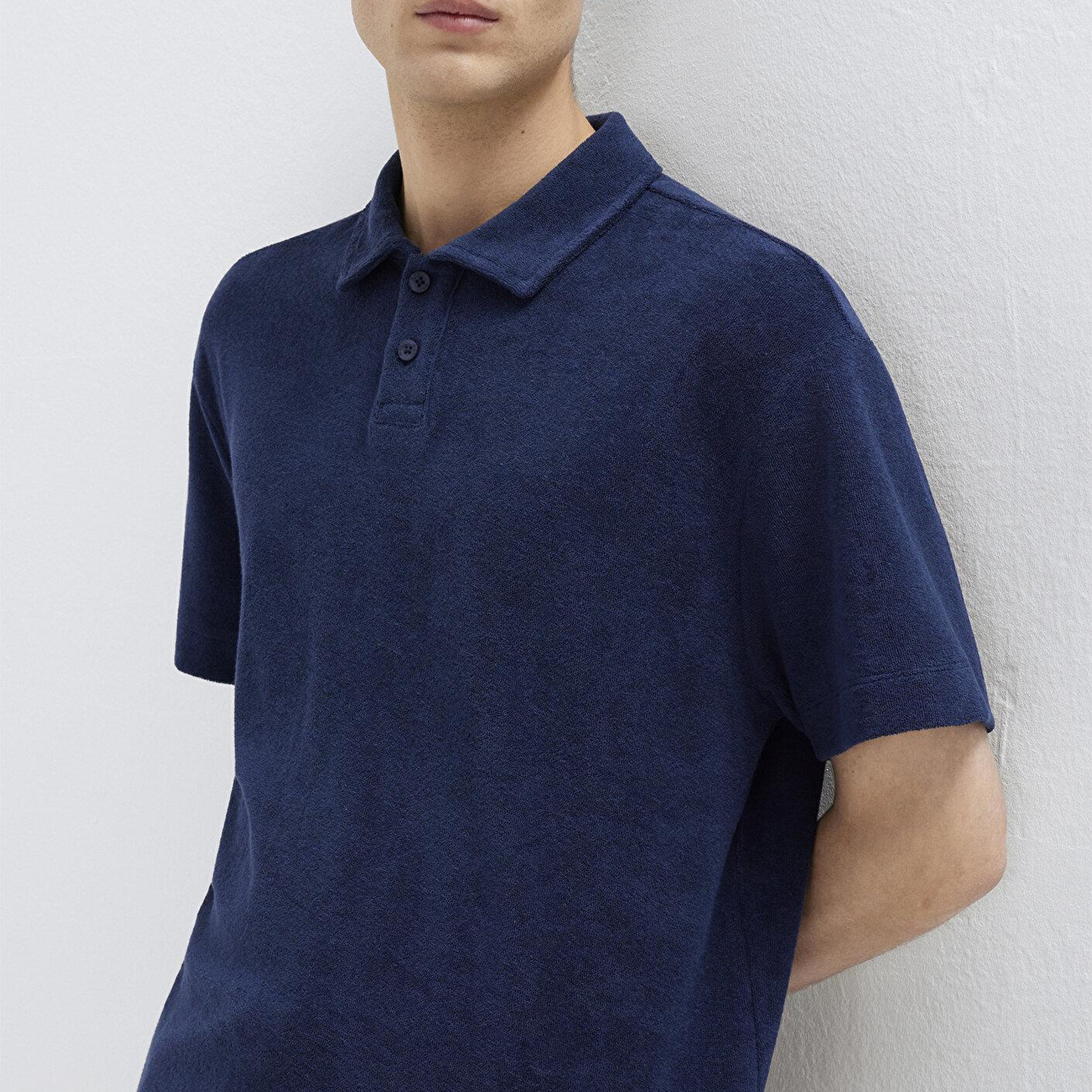 Mavi Lacivert Polo Tişört Loose Fit / Bol Rahat Kesim 0613324-70497