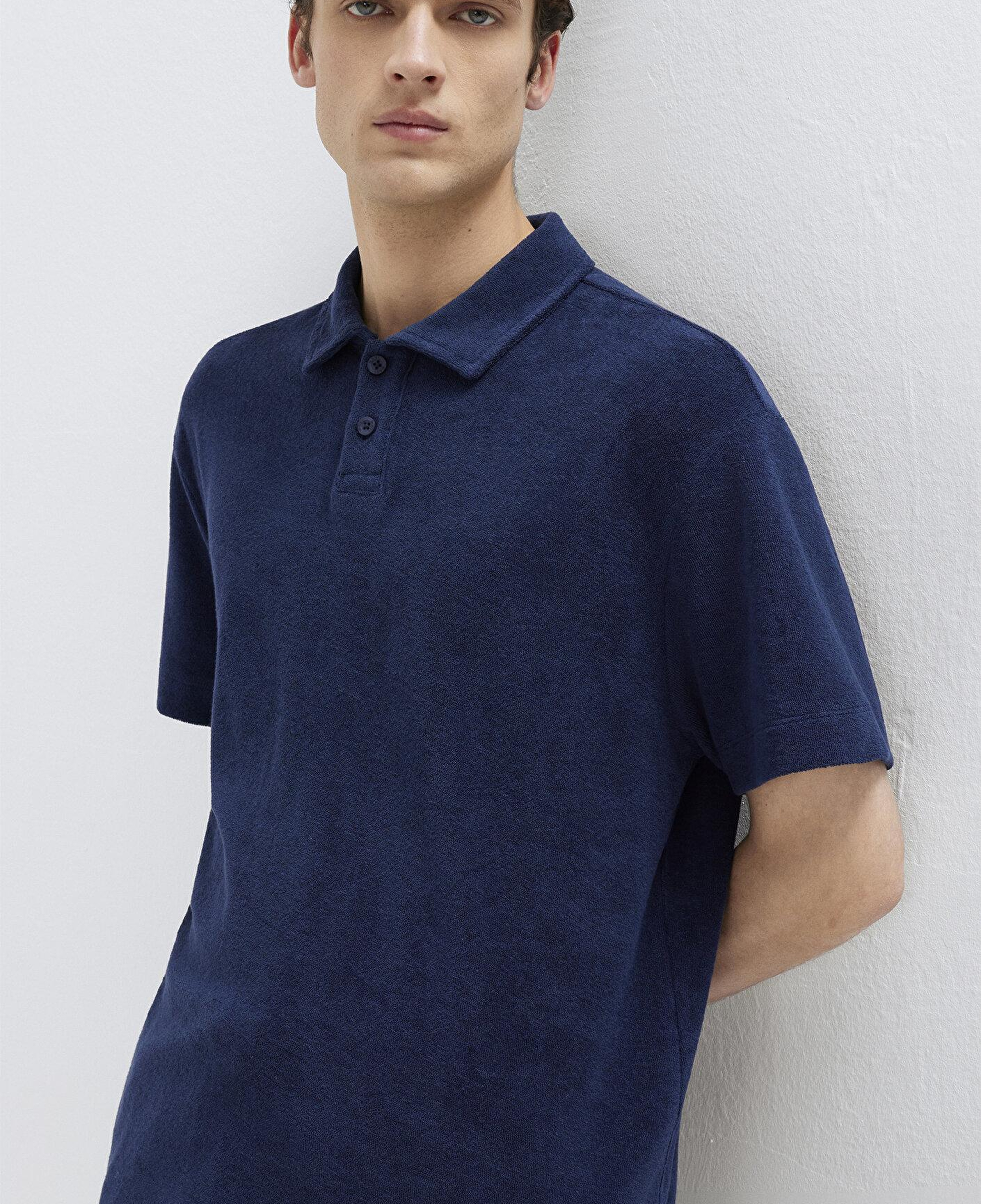 Mavi Lacivert Polo Tişört Loose Fit / Bol Rahat Kesim 0613324-70497