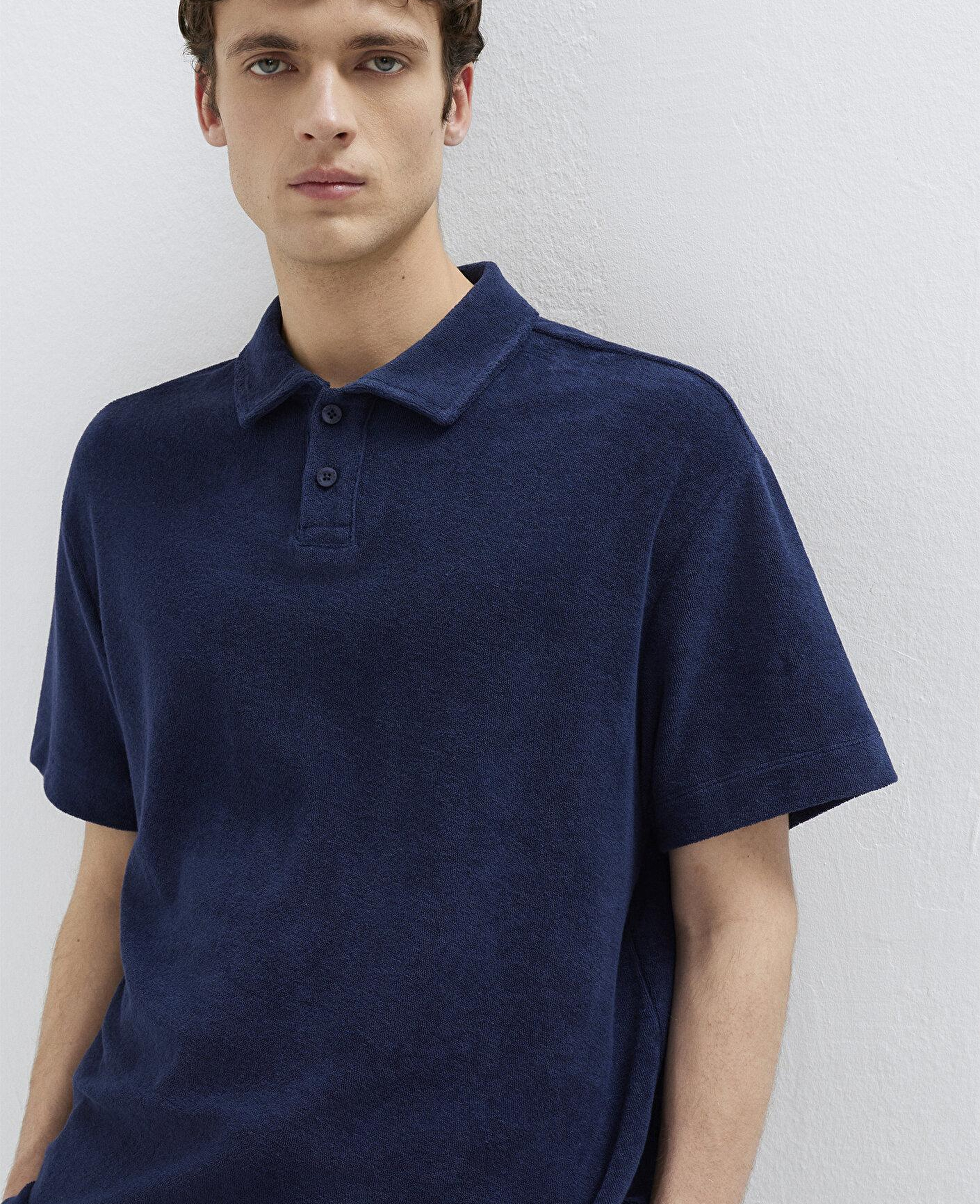 Mavi Lacivert Polo Tişört Loose Fit / Bol Rahat Kesim 0613324-70497