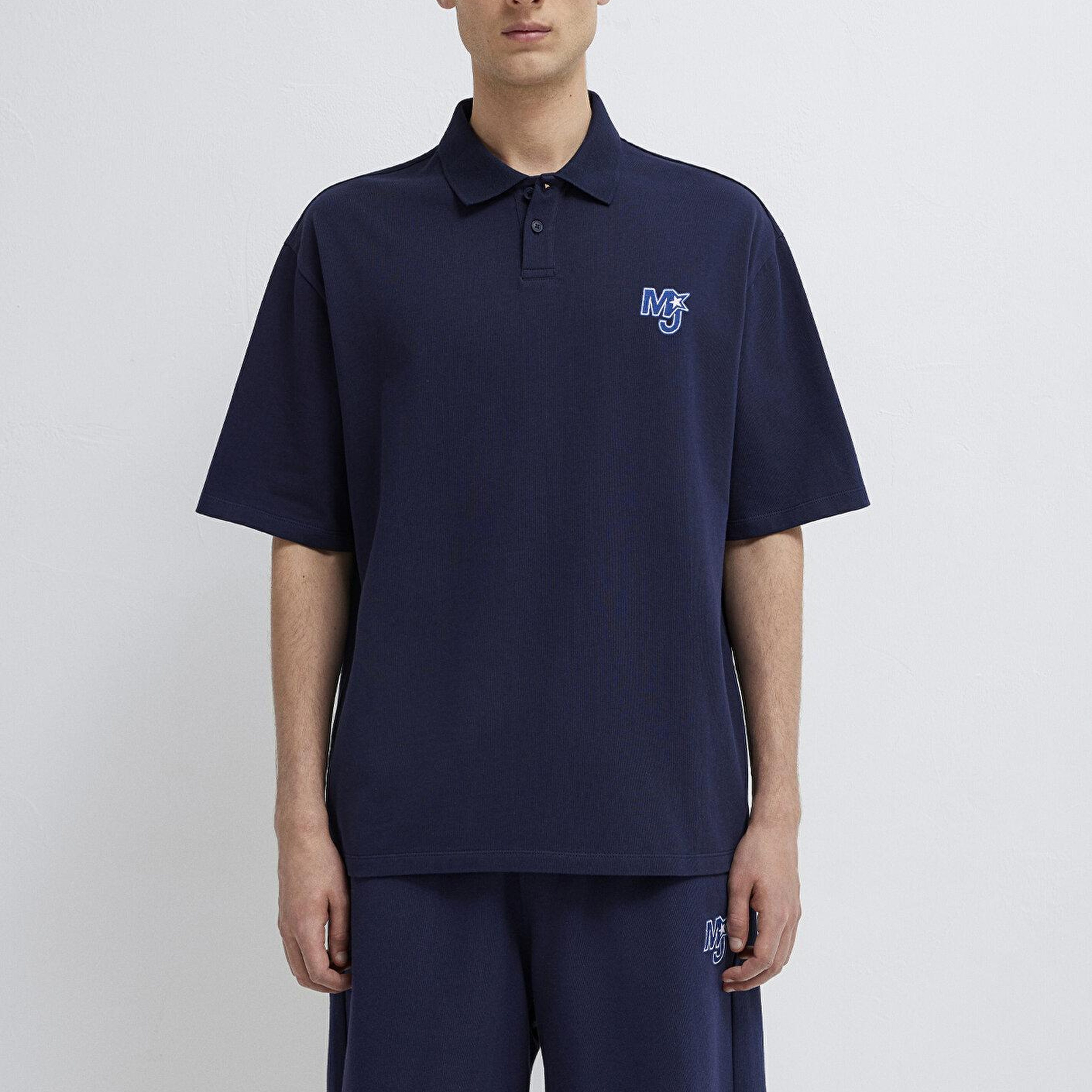 Mavi MJ Patch Logo Lacivert Polo Tişört Relaxed Fit / Rahat Kesim 0613326-70497