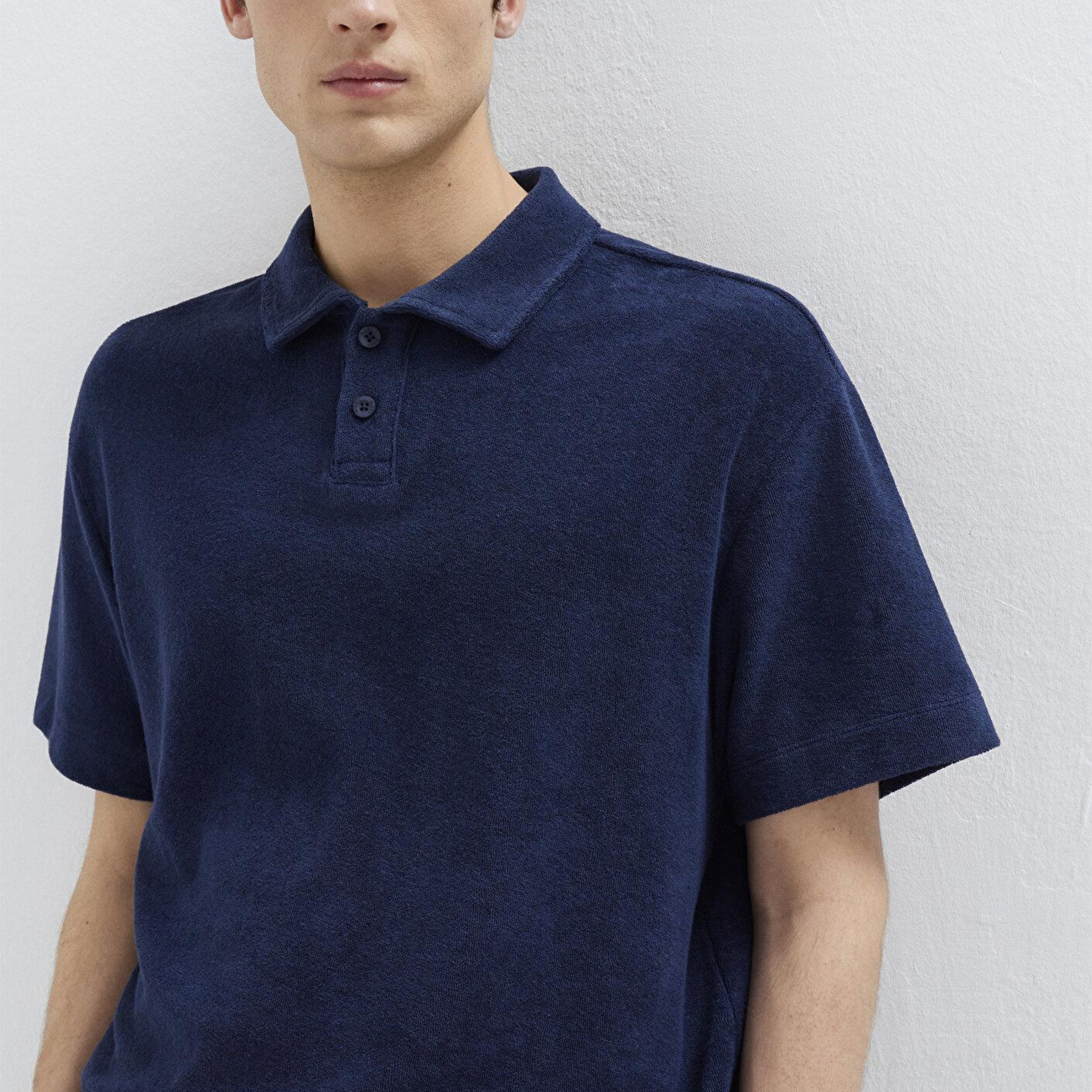 Mavi Lacivert Polo Tişört Loose Fit / Bol Rahat Kesim 0613324-70497