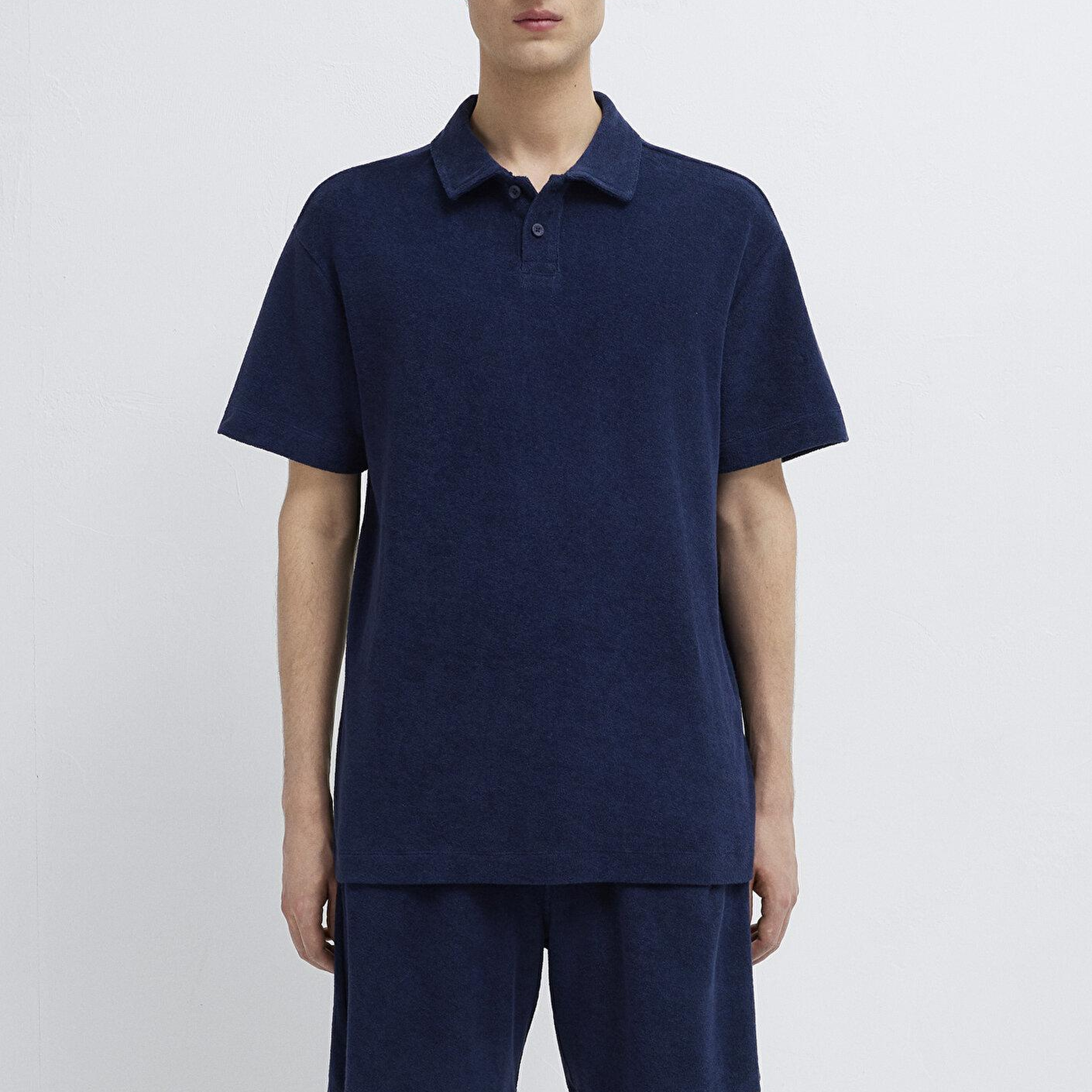 Mavi Lacivert Polo Tişört Loose Fit / Bol Rahat Kesim 0613324-70497