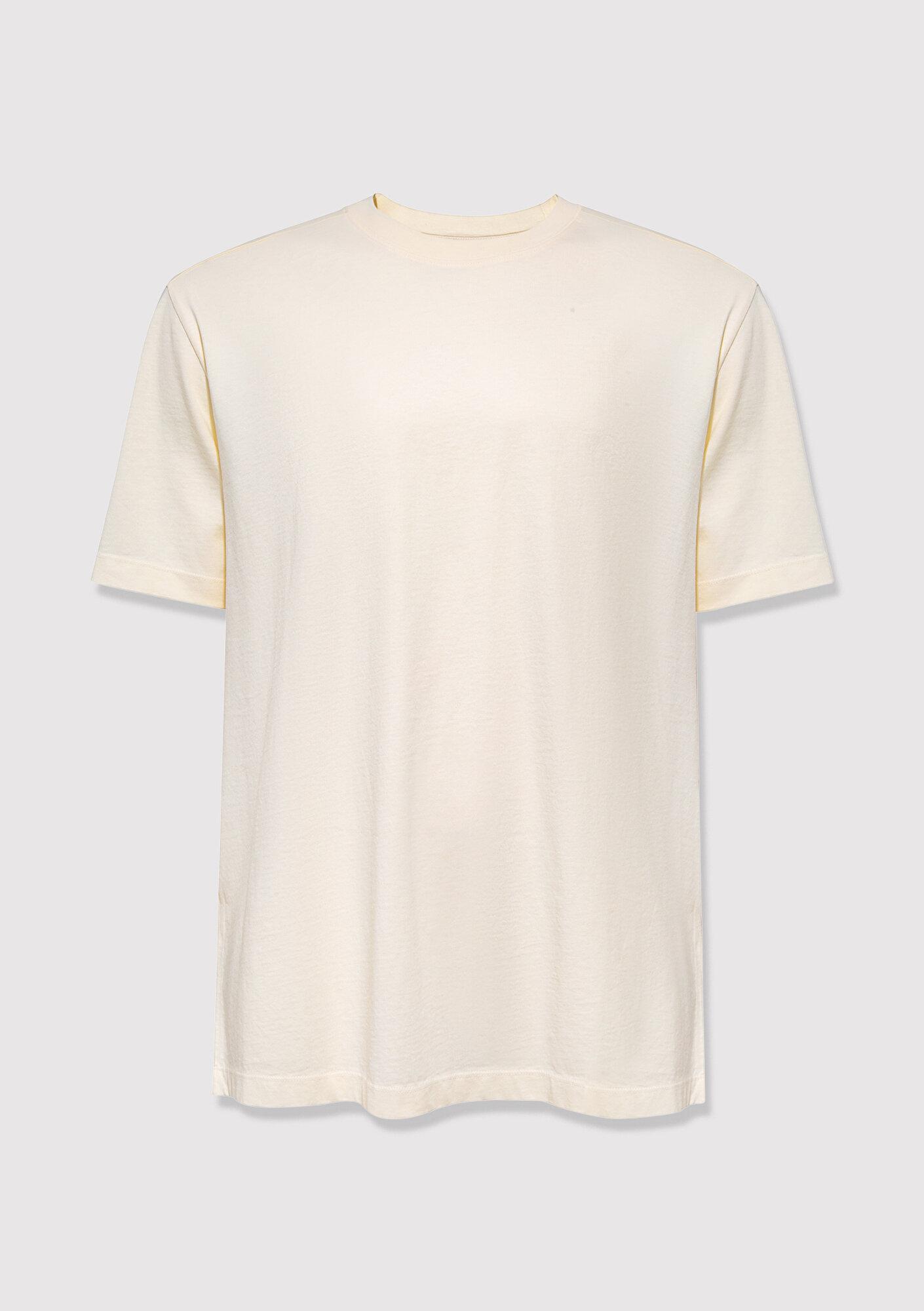 Mavi Ekru Basic Tişört Loose Fit / Bol Rahat Kesim 0613466-80194