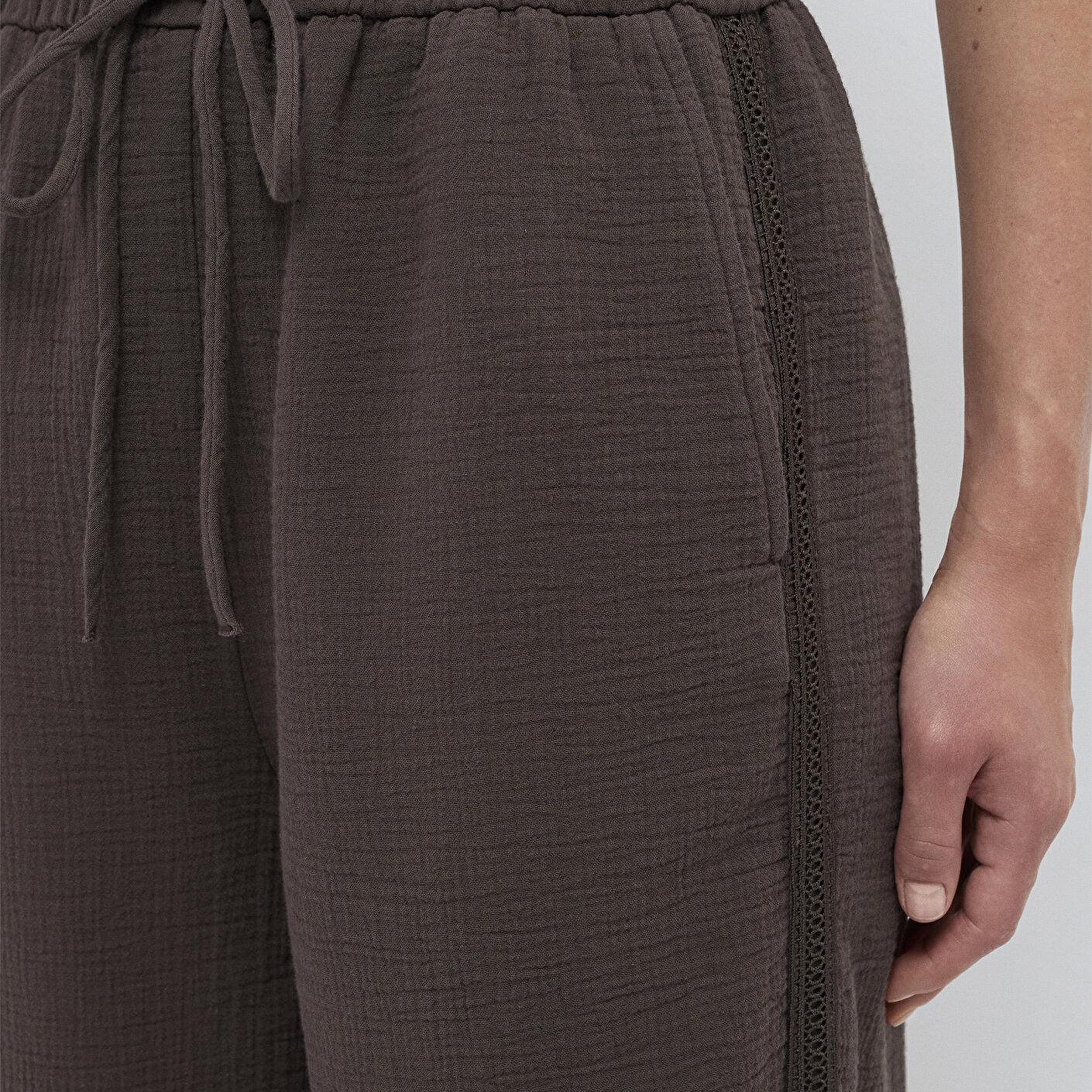 Mavi Kahverengi Geniş Paça Pantolon 1011200-71603