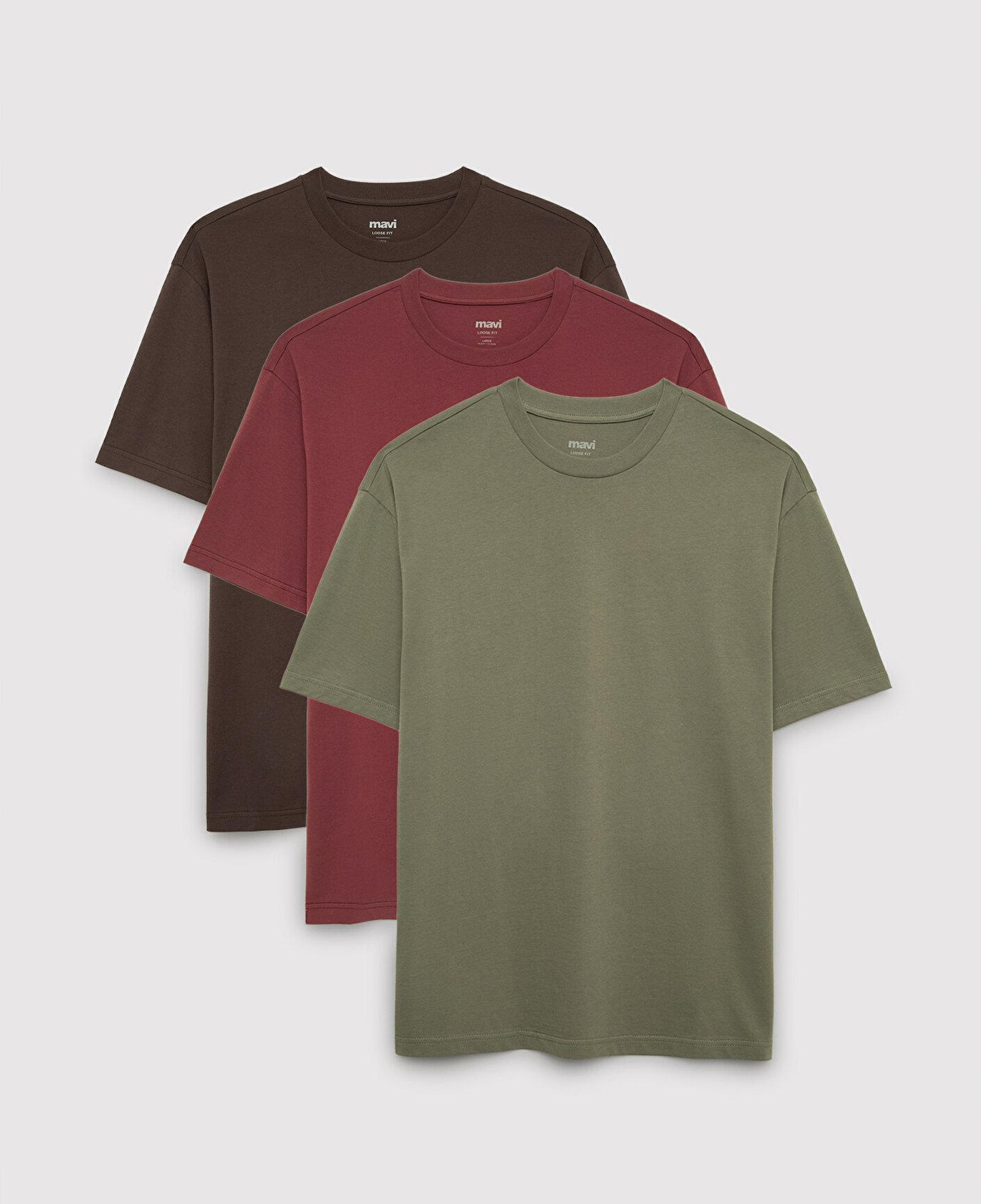 Mavi 3lü Erkek Basic Tişört Loose Fit / Bol Rahat Kesim 0612315-70219