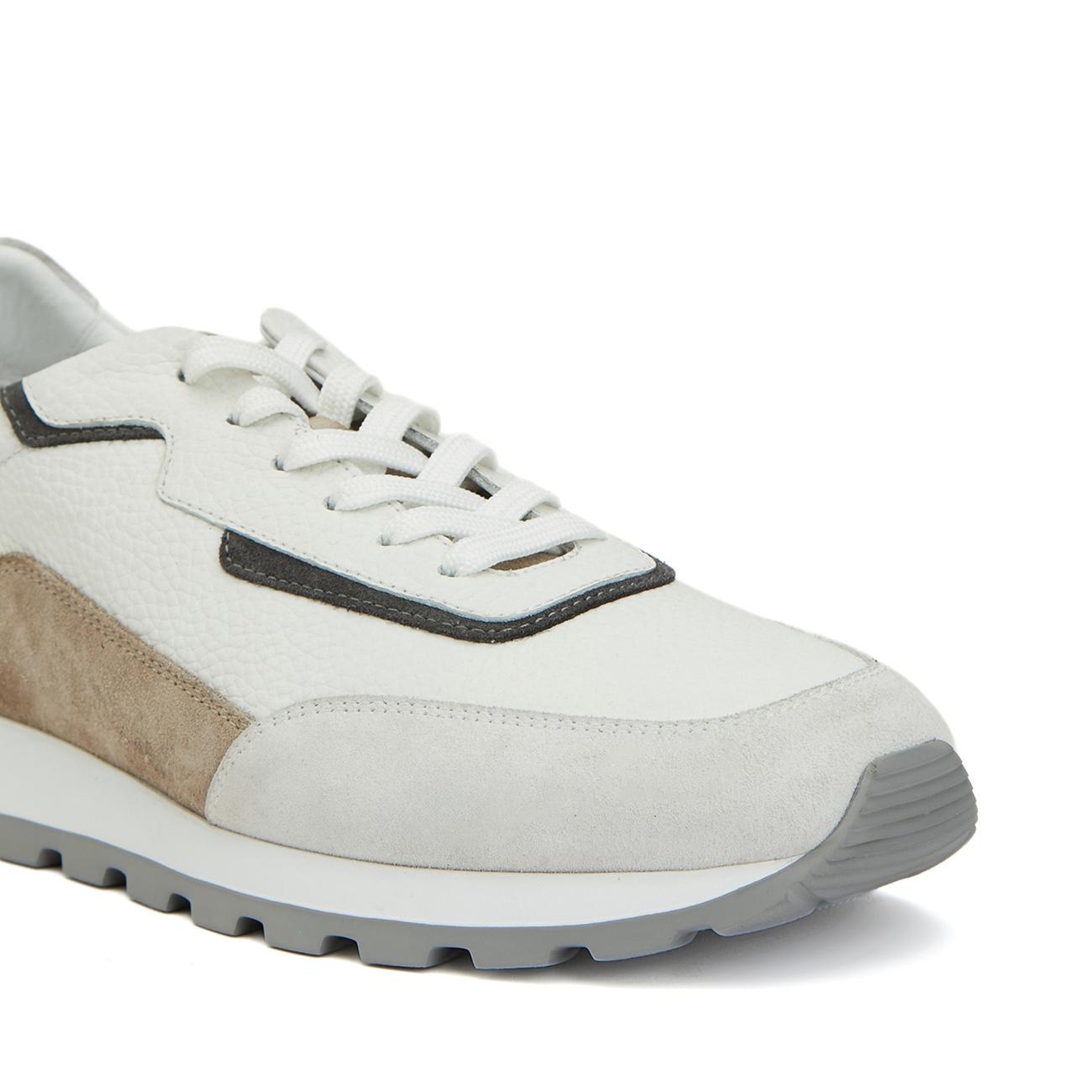 Network Erkek Beyaz Gri Süet Garnili Sneaker