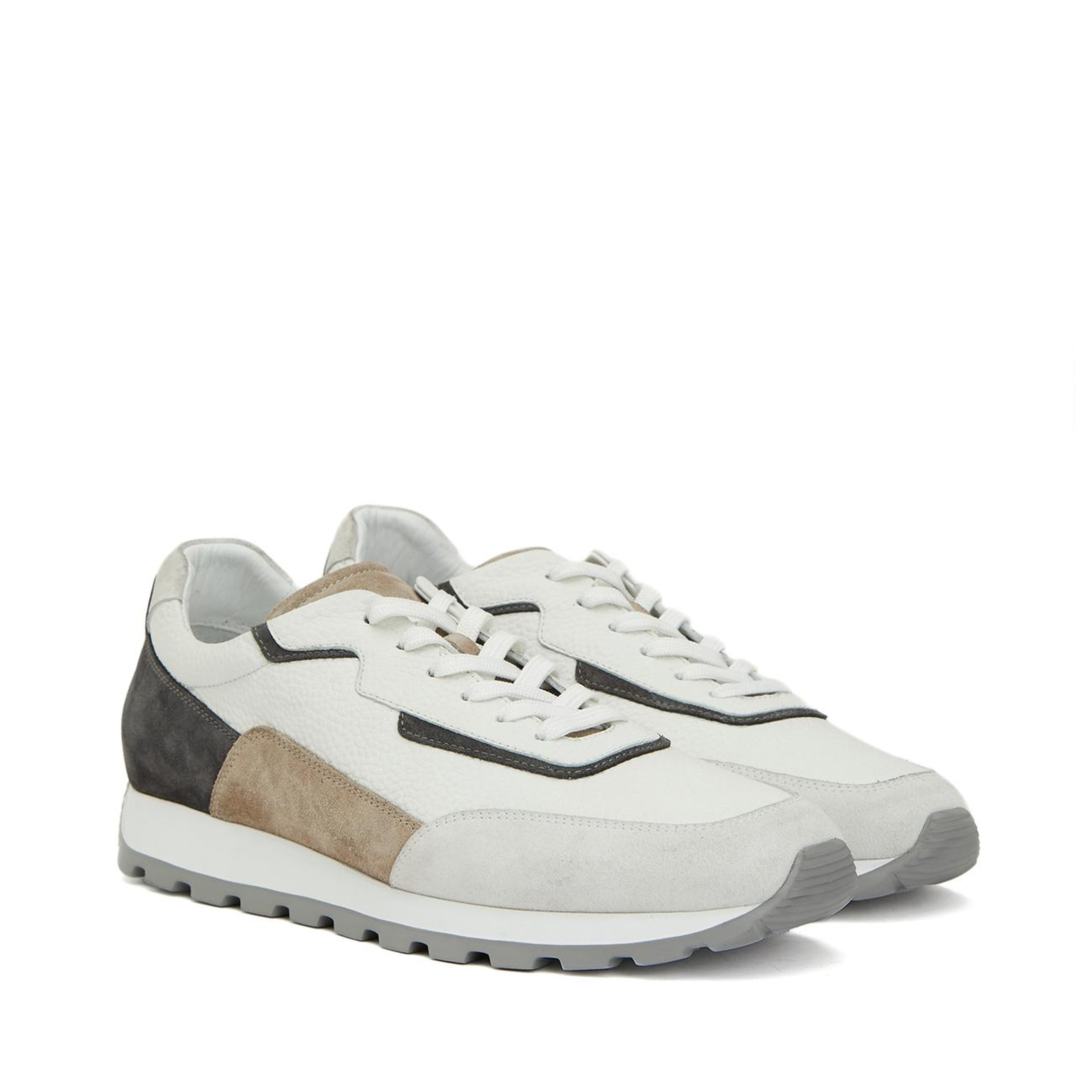 Network Erkek Beyaz Gri Süet Garnili Sneaker