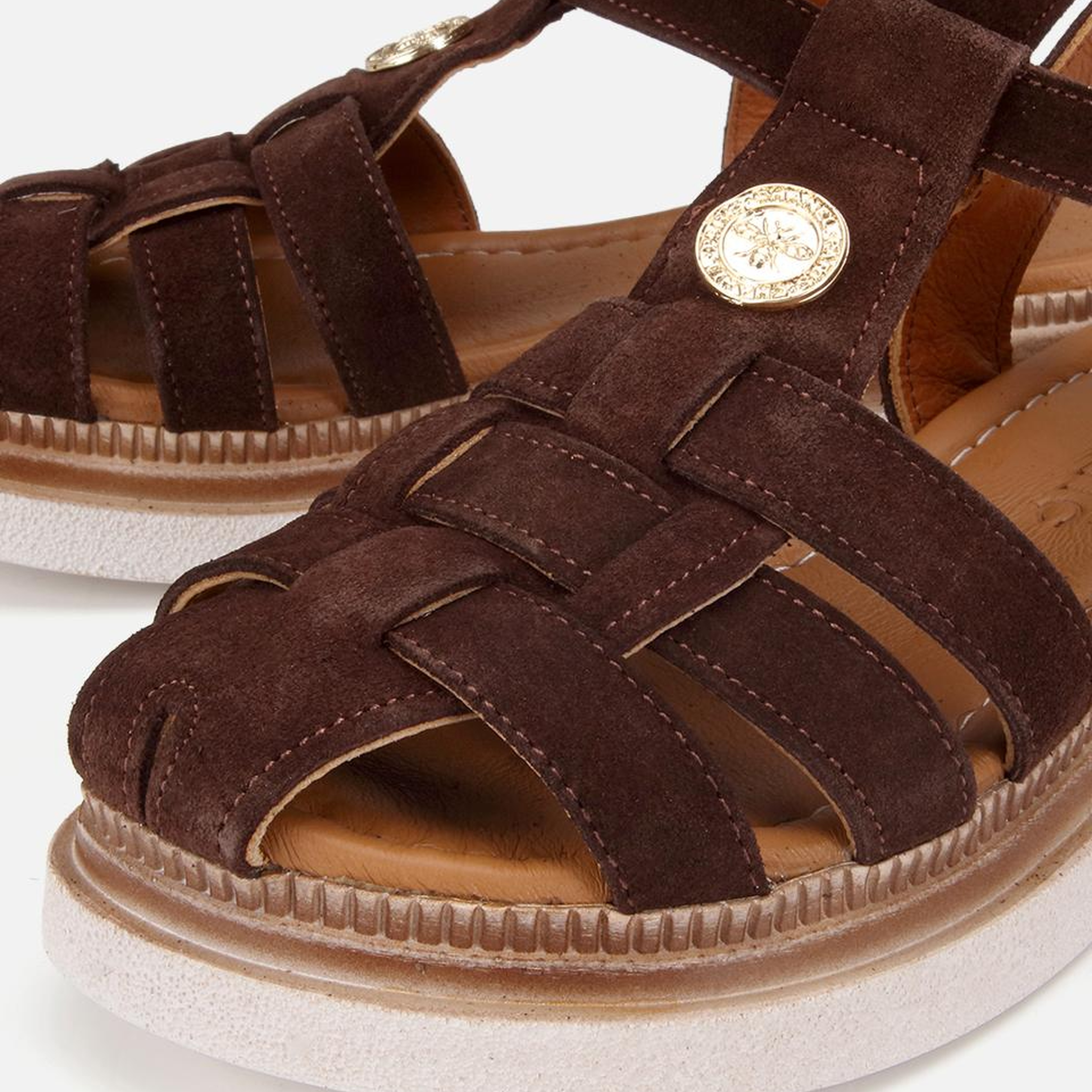 Kadın Süet Deri Kahverengi Comfort Düz Sandalet