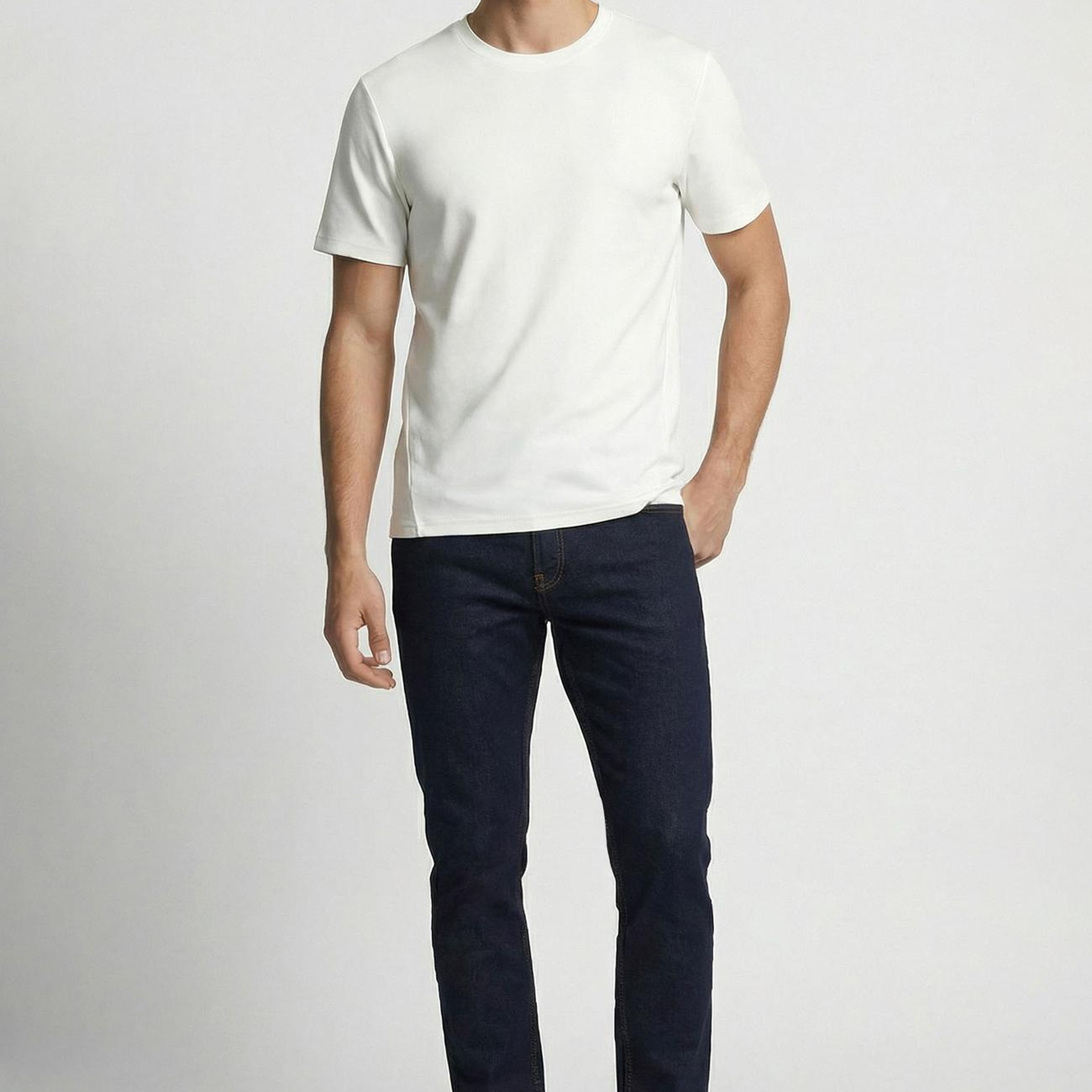 Network Erkek Ekru Pike Desen Basic T-shirt