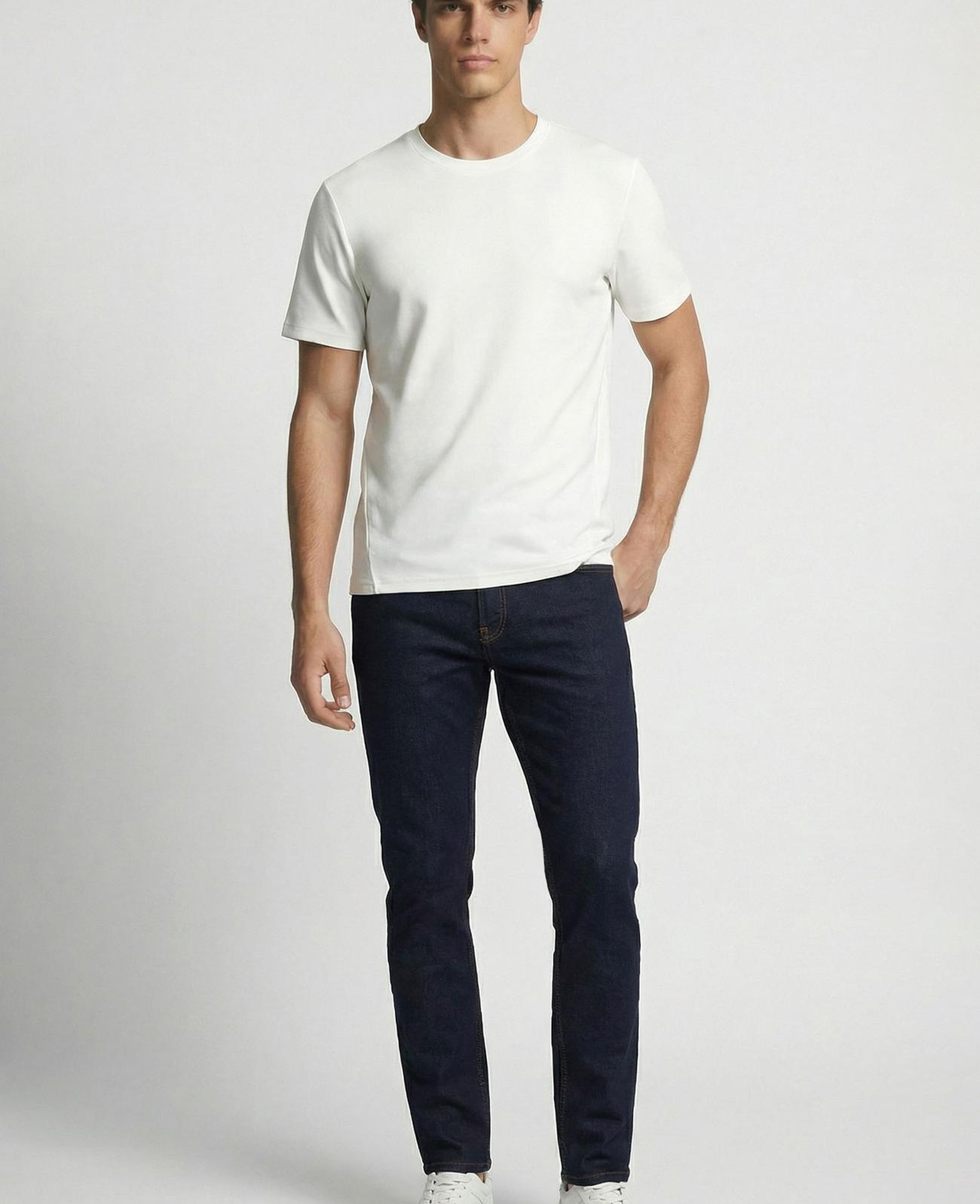Network Erkek Ekru Pike Desen Basic T-shirt