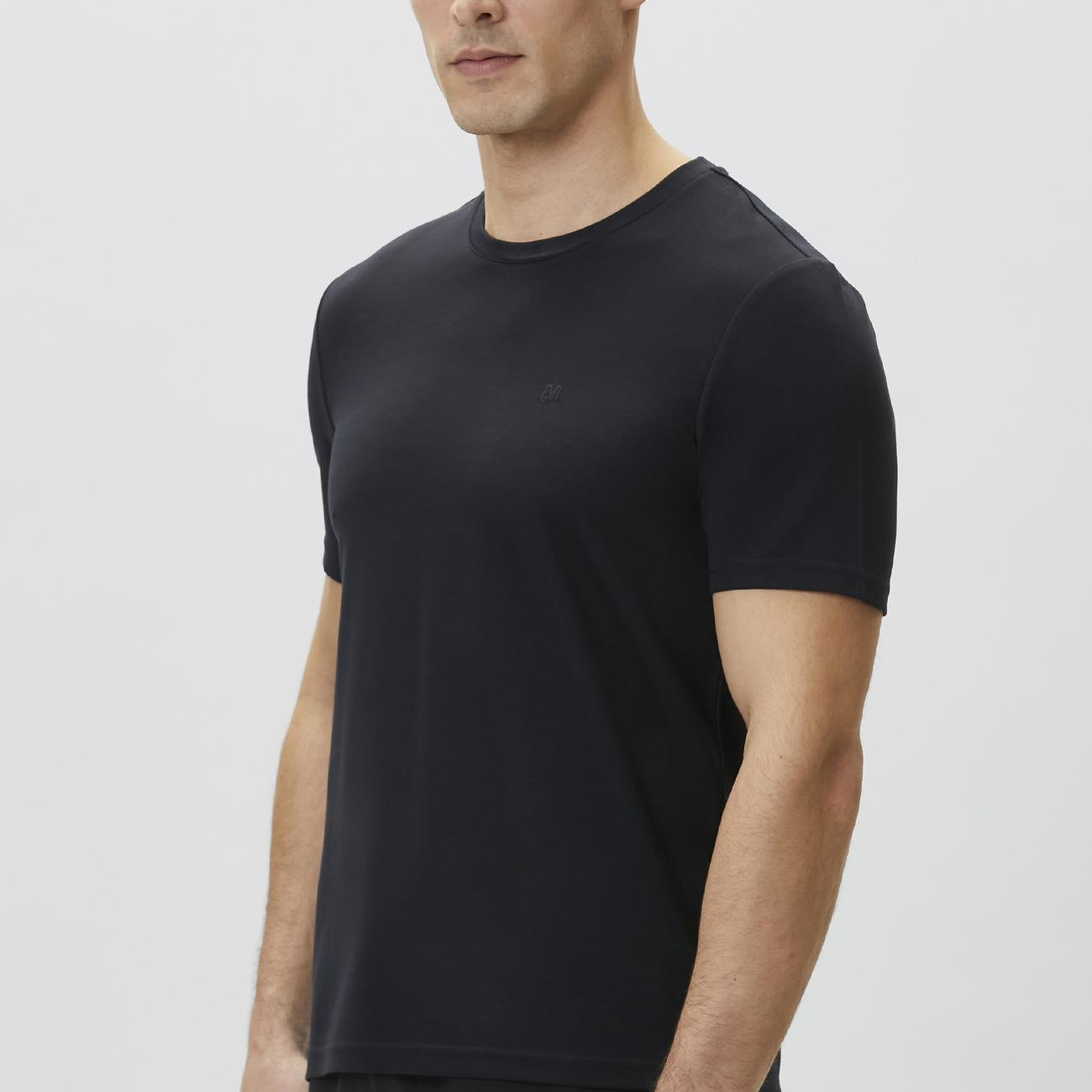 Network Erkek Lacivert Pike Desenli Basic T-shirt