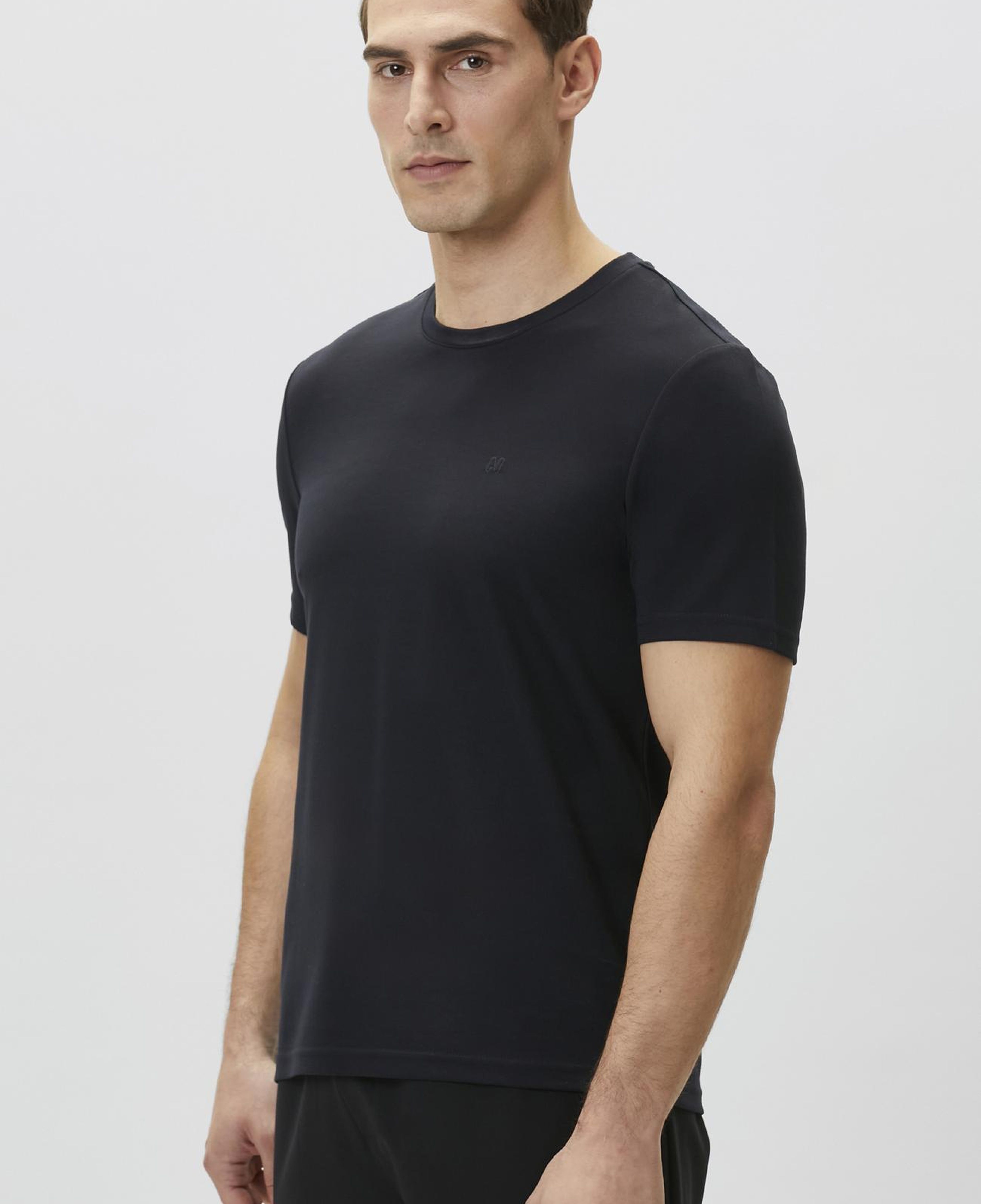 Network Erkek Lacivert Pike Desenli Basic T-shirt