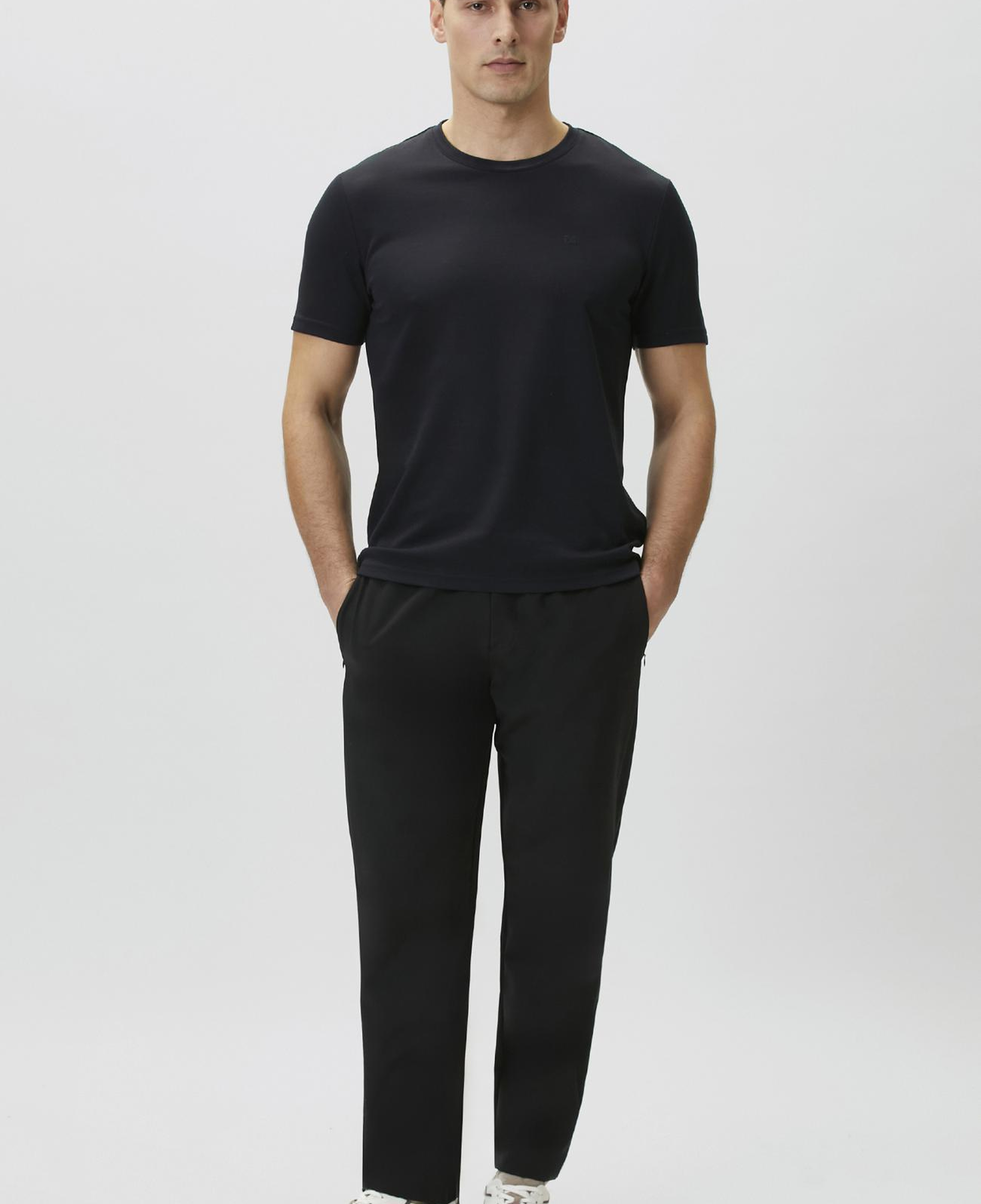 Network Erkek Lacivert Pike Desenli Basic T-shirt