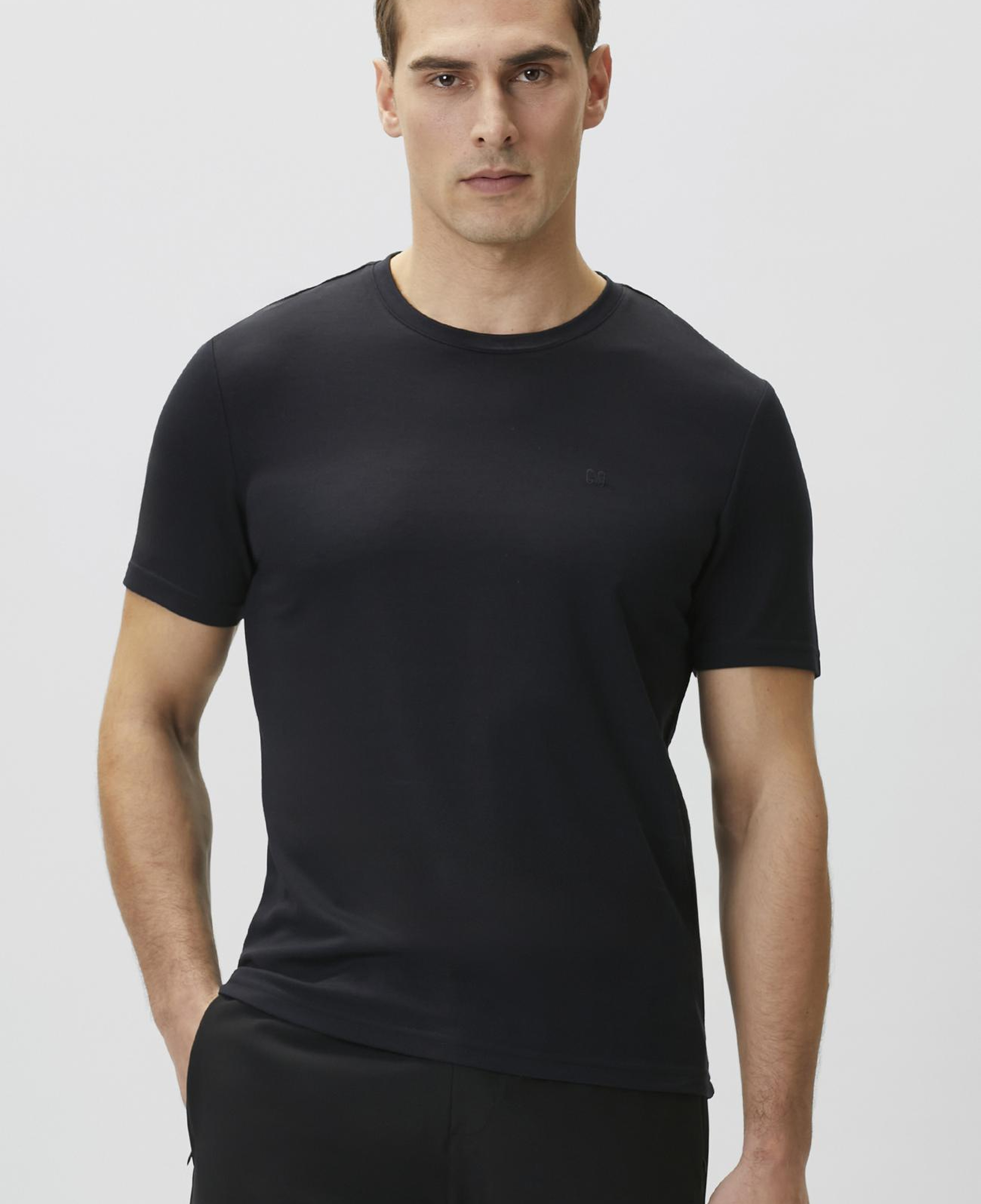 Network Erkek Lacivert Pike Desenli Basic T-shirt
