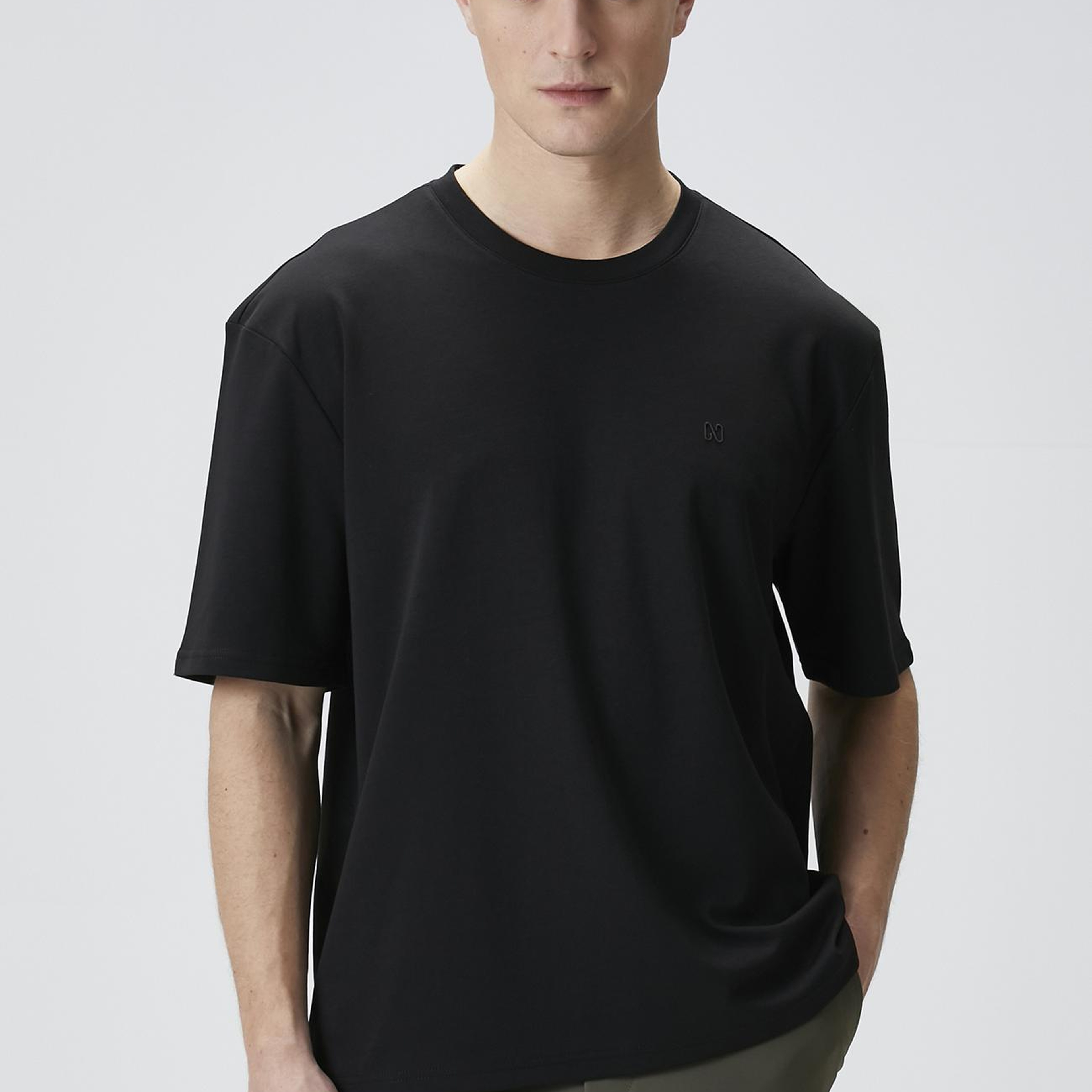Network Erkek Comfort Fit Siyah Bisiklet Yaka T-shirt