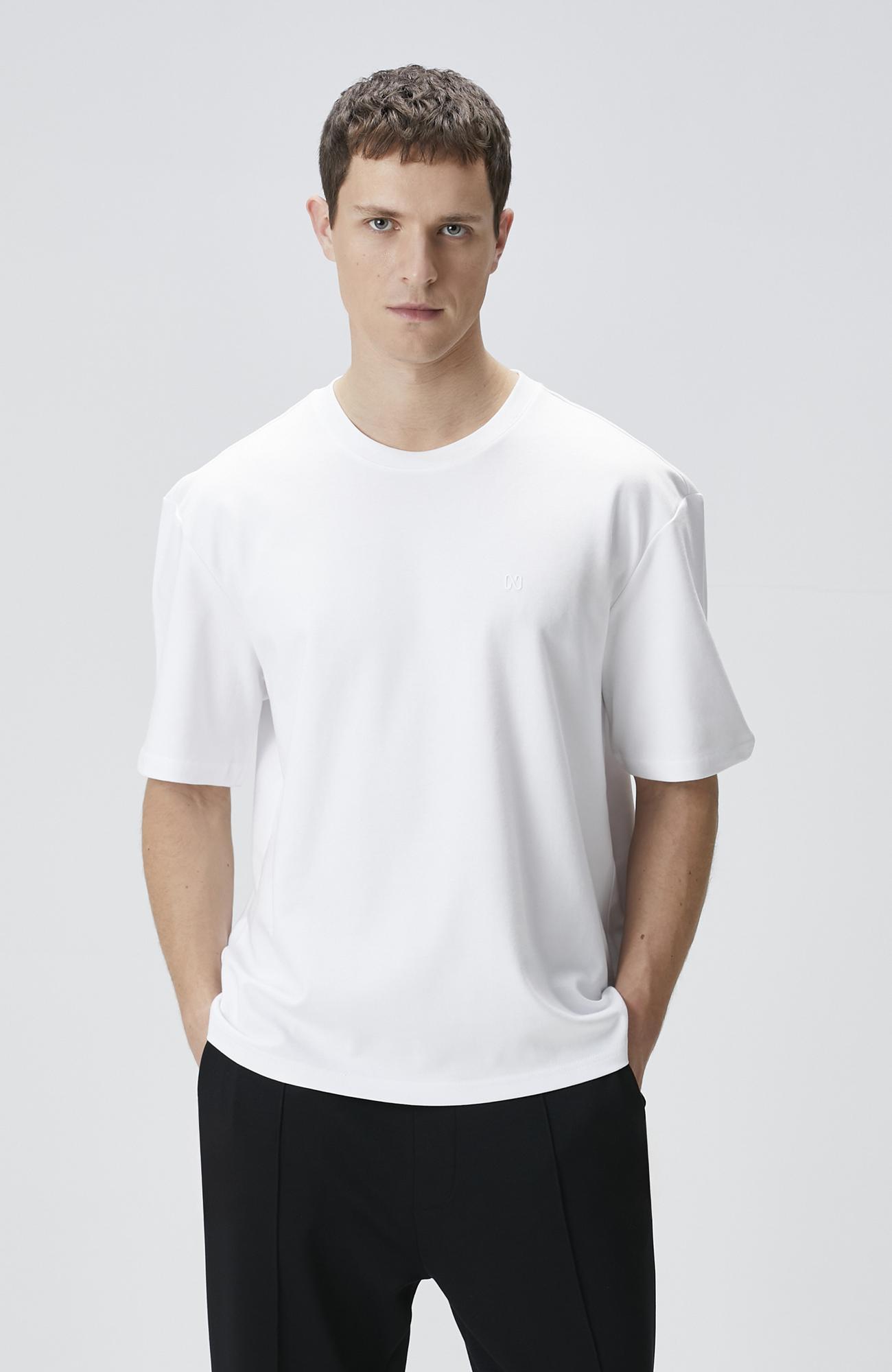 Network Erkek Comfort Fit Beyaz Bisiklet Yaka T-shirt