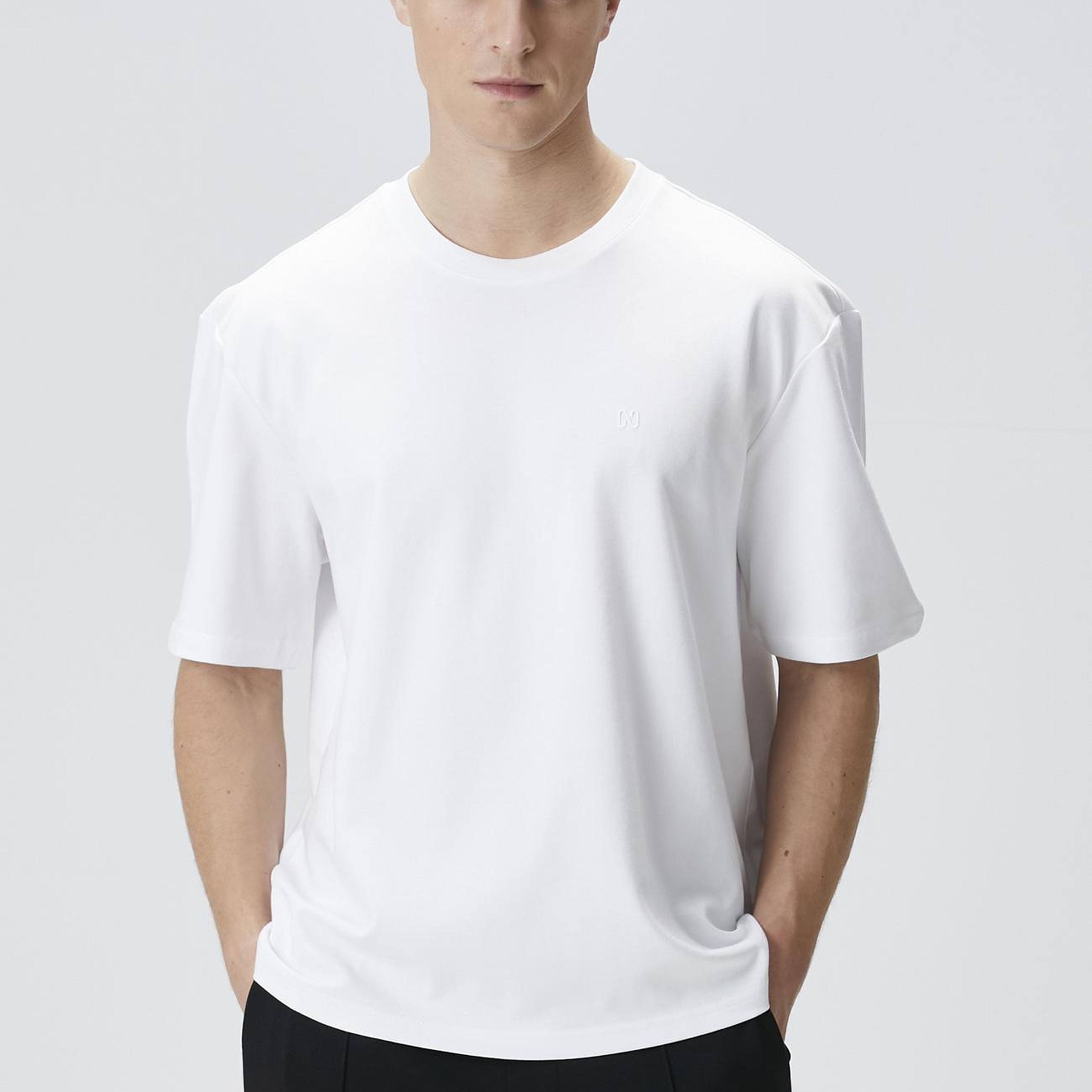 Network Erkek Comfort Fit Beyaz Bisiklet Yaka T-shirt